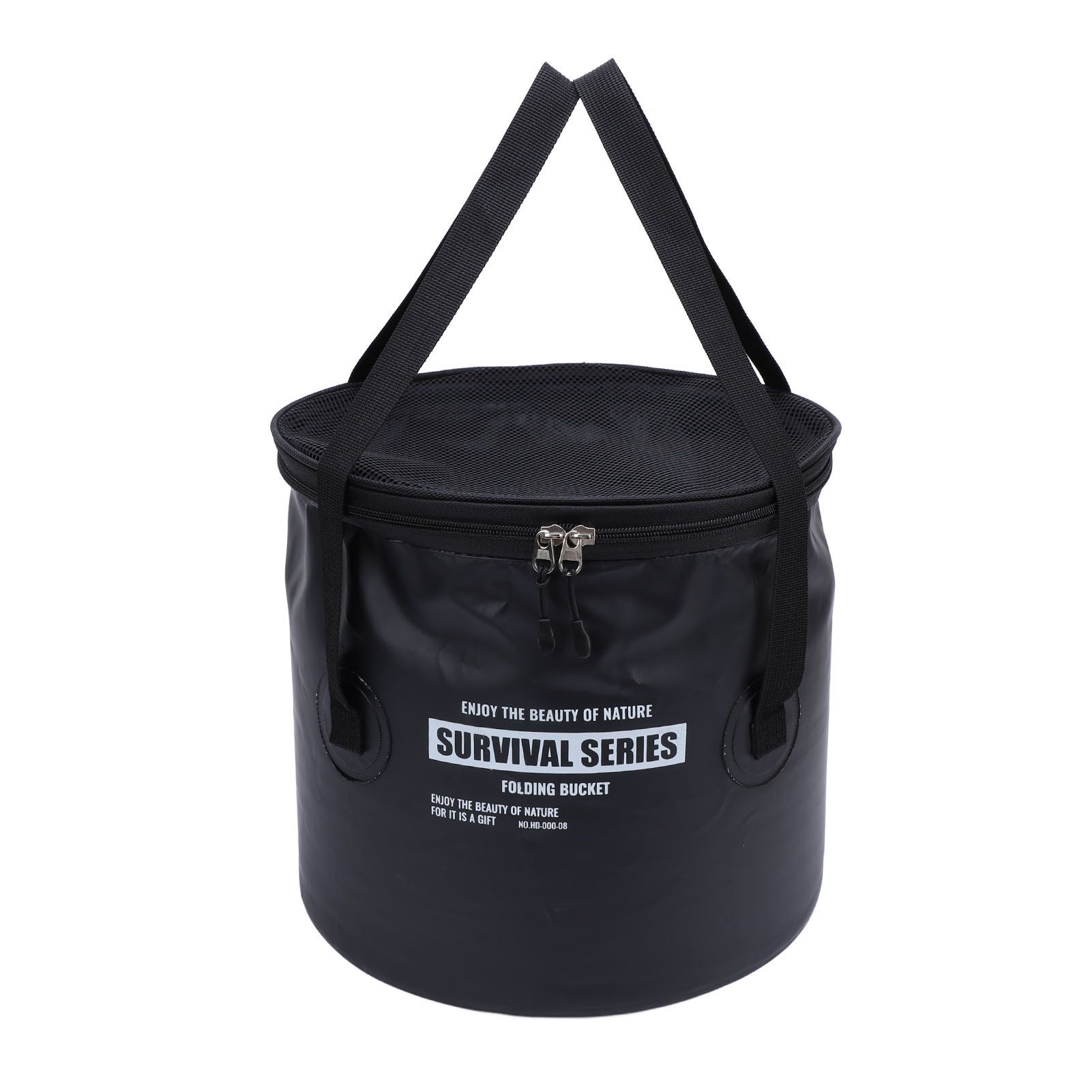 Cloth Folding Bucket with Mesh Pouch Portable Draining Basket Water Container view 3