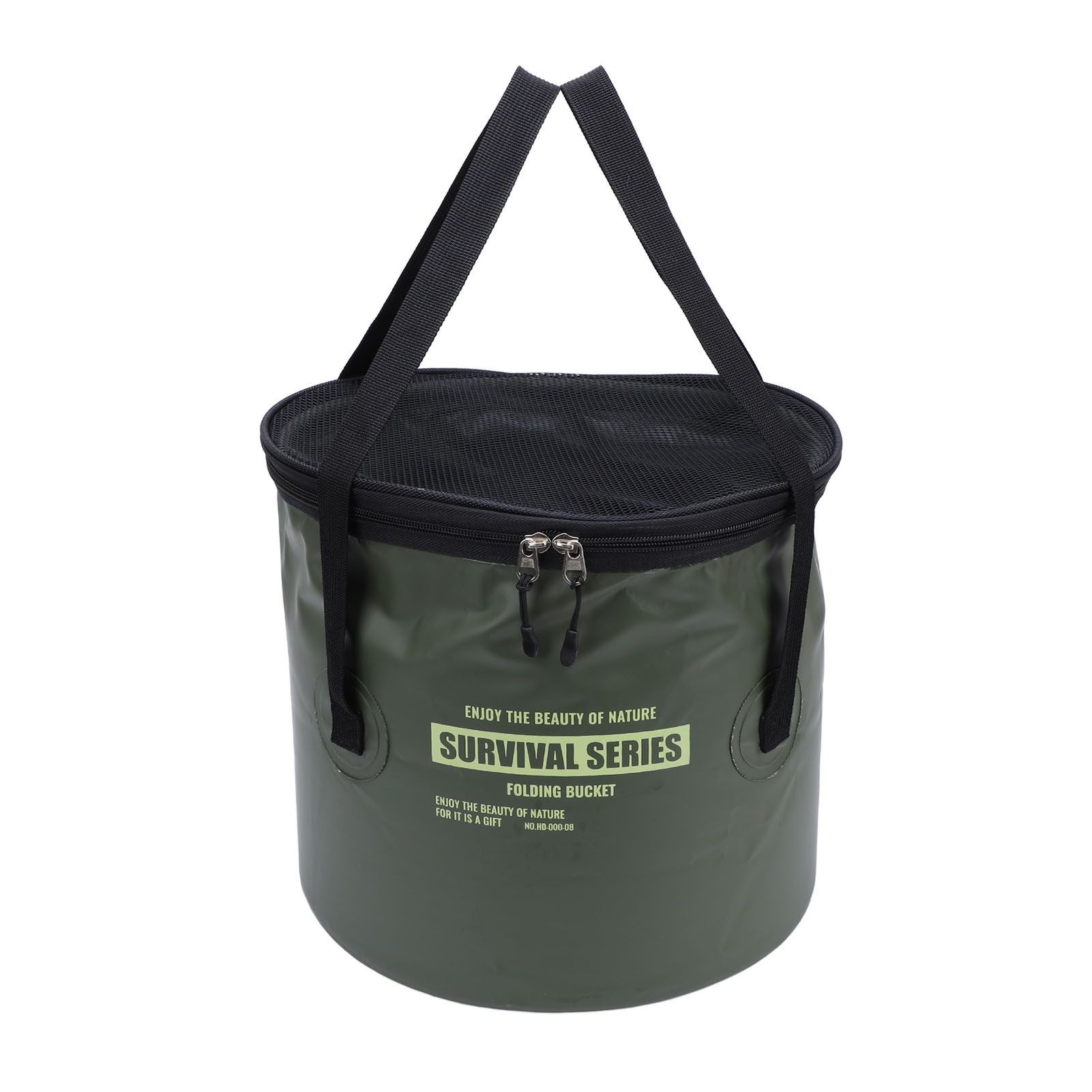 Cloth Folding Bucket with Mesh Pouch Portable Draining Basket Water Container view 3
