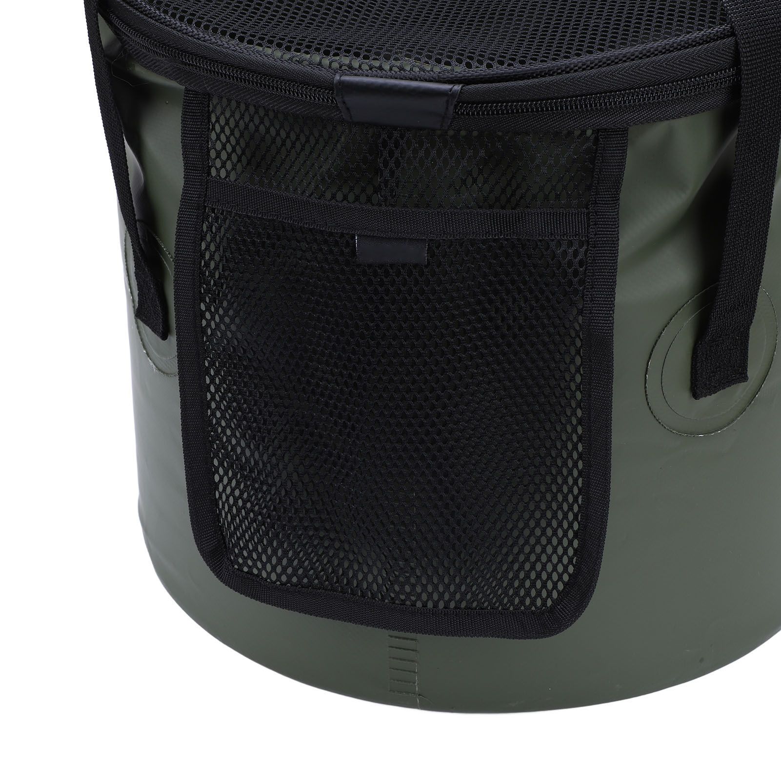 Cloth Folding Bucket with Mesh Pouch Portable Draining Basket Water Container view 7
