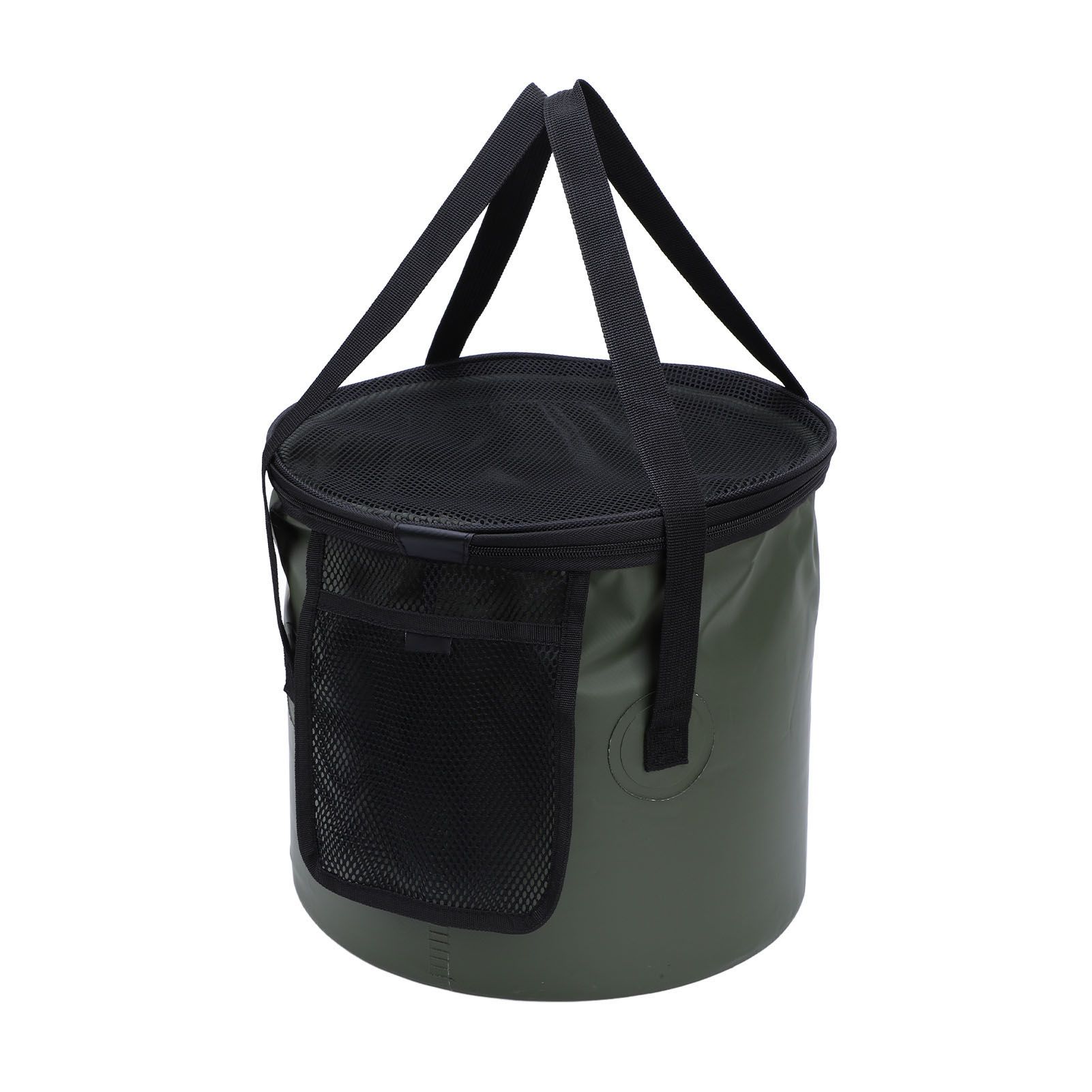 Cloth Folding Bucket with Mesh Pouch Portable Draining Basket Water Container view 11