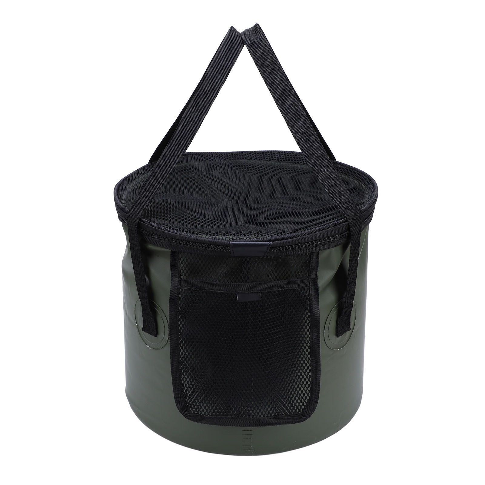 Cloth Folding Bucket with Mesh Pouch Portable Draining Basket Water Container view 12