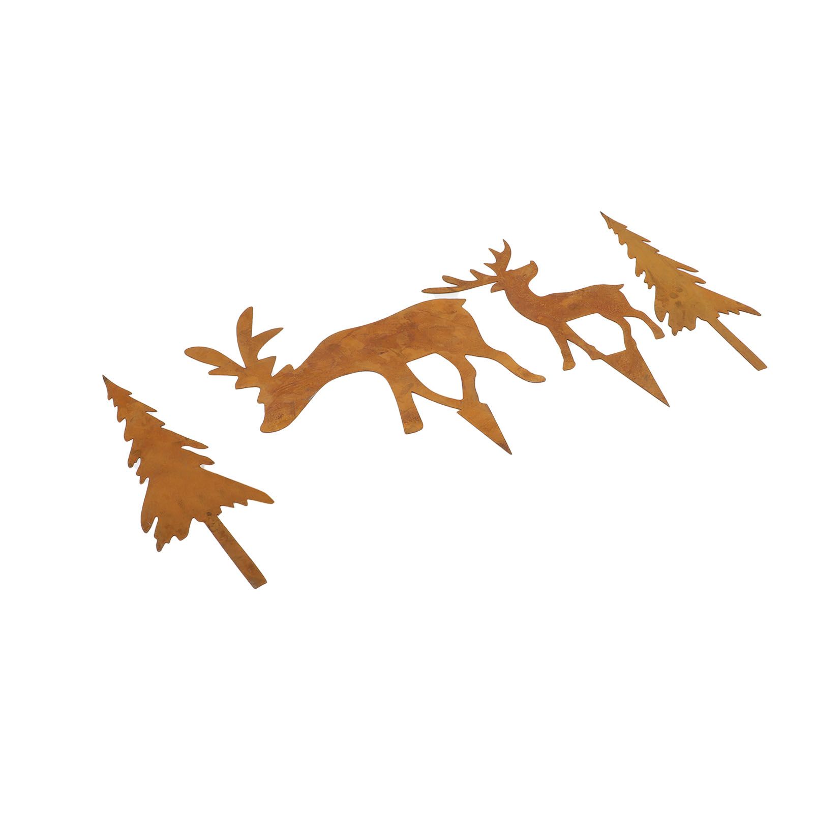 4PCS Xmas Metal Yard Stakes Weather Resistant Tree Deer Shape Decorative for view 5