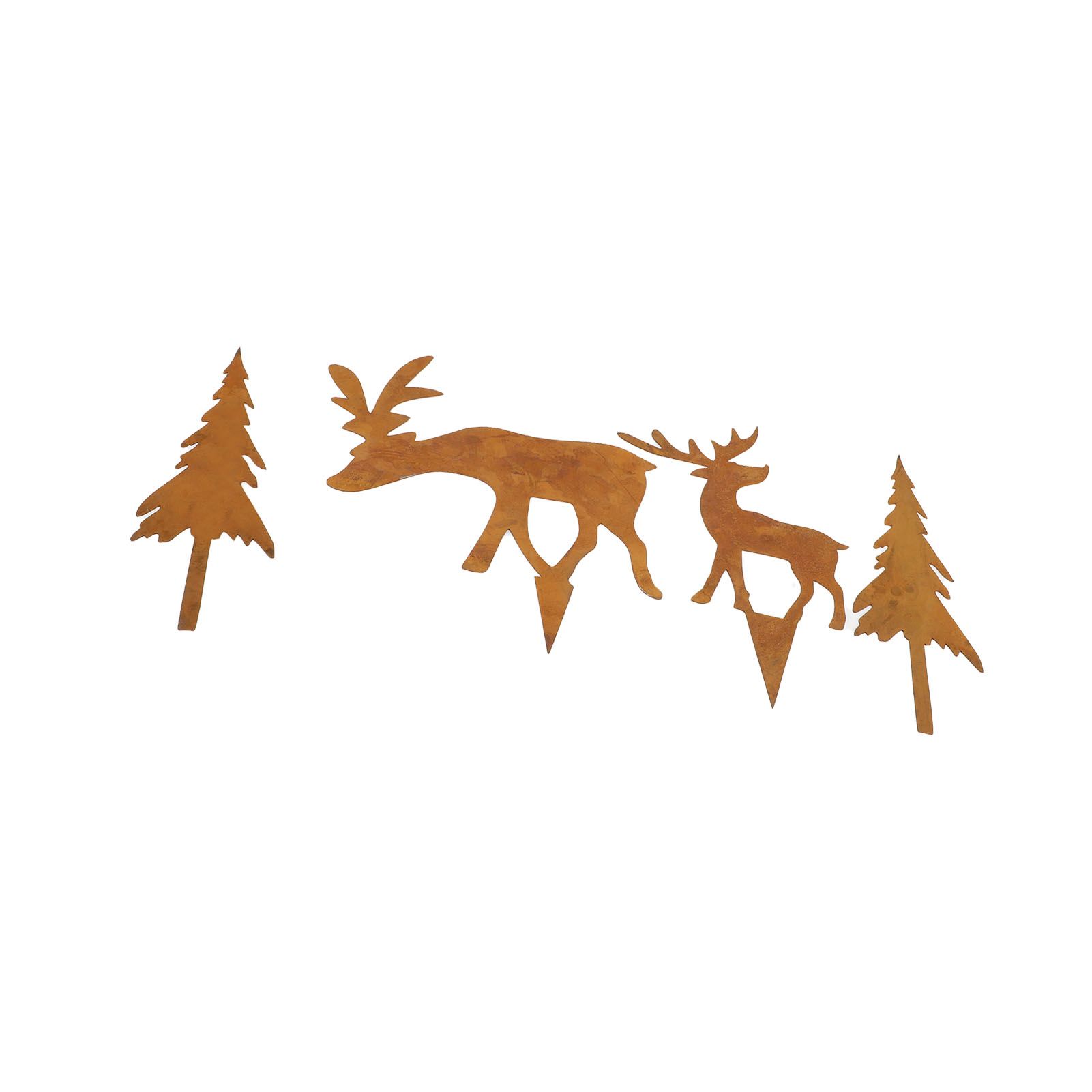 4PCS Xmas Metal Yard Stakes Weather Resistant Tree Deer Shape Decorative for view 6