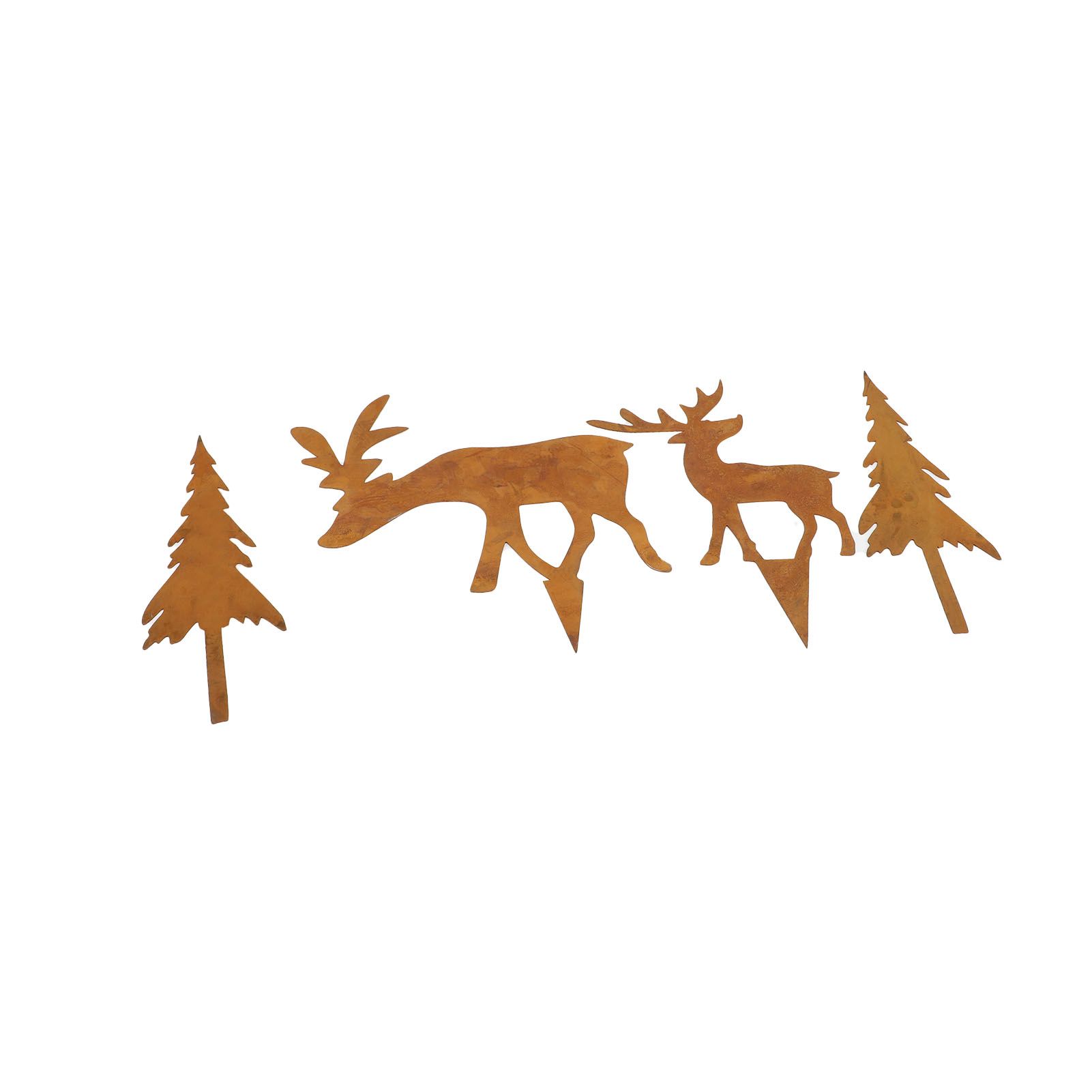 4PCS Xmas Metal Yard Stakes Weather Resistant Tree Deer Shape Decorative for view 10