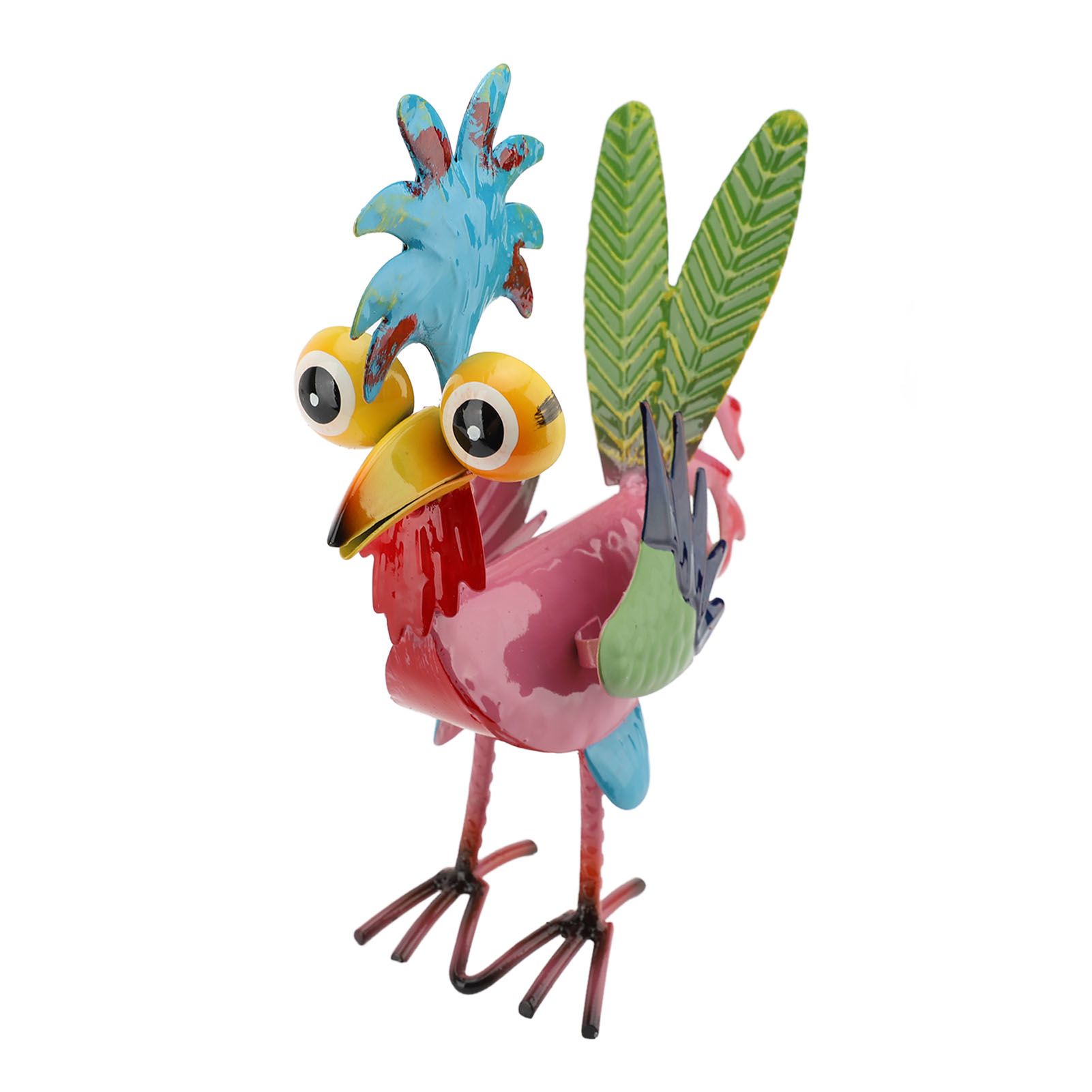 Metal Rooster Statue Colorful Art Rooster Yard Sculpture Decoration Elegant view 7