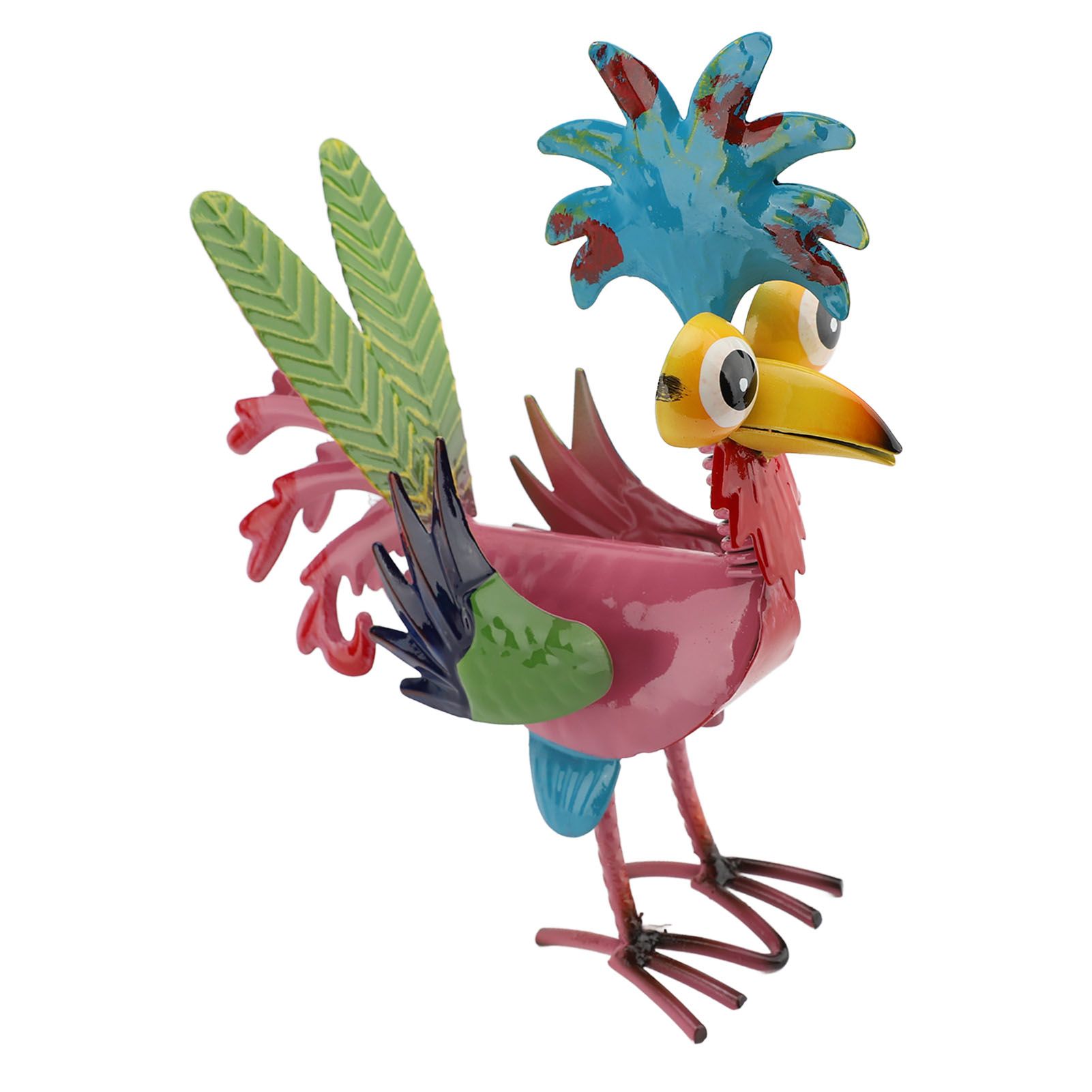 Metal Rooster Statue Colorful Art Rooster Yard Sculpture Decoration Elegant view 9