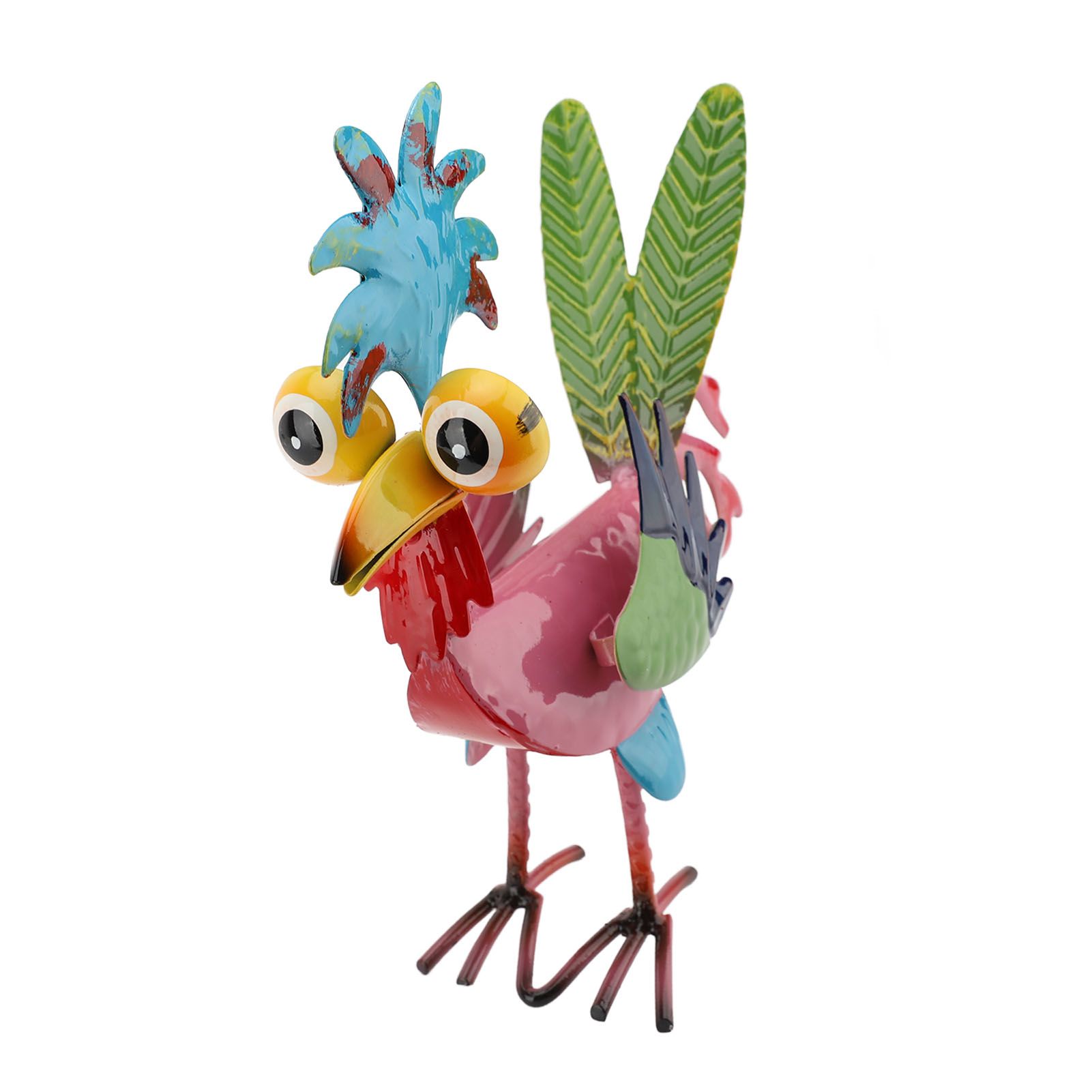 Metal Rooster Statue Colorful Art Rooster Yard Sculpture Decoration Elegant view 10