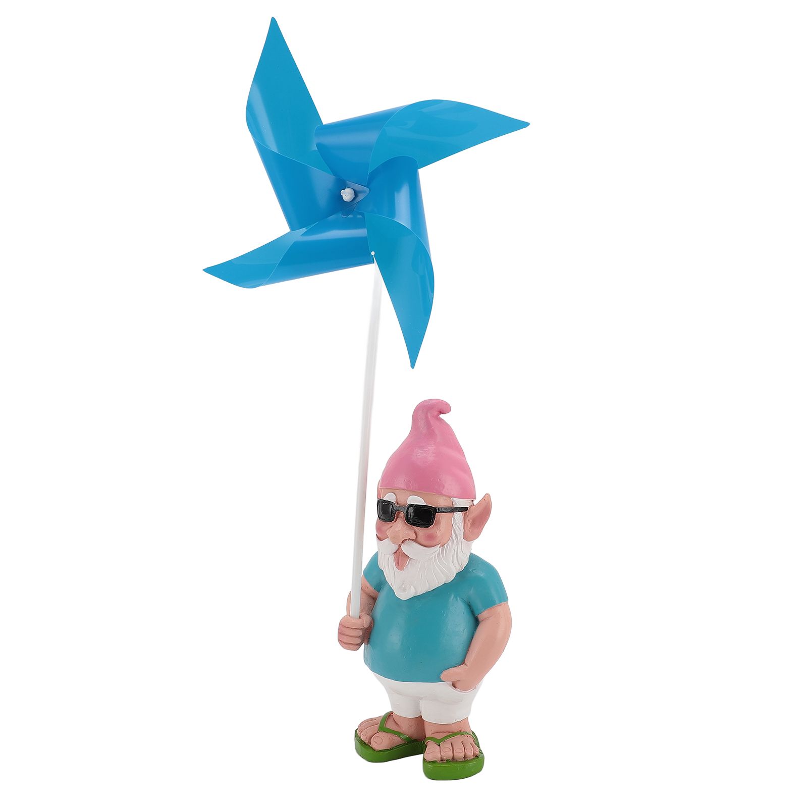 Garden Gnome Statue with Big Windmill Yard Art Sculpture Resin for Indoor — image 1