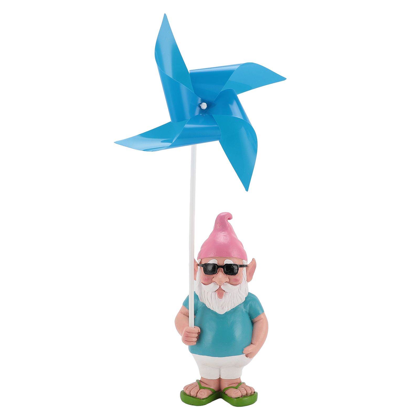 Garden Gnome Statue with Big Windmill Yard Art Sculpture Resin for Indoor view 3