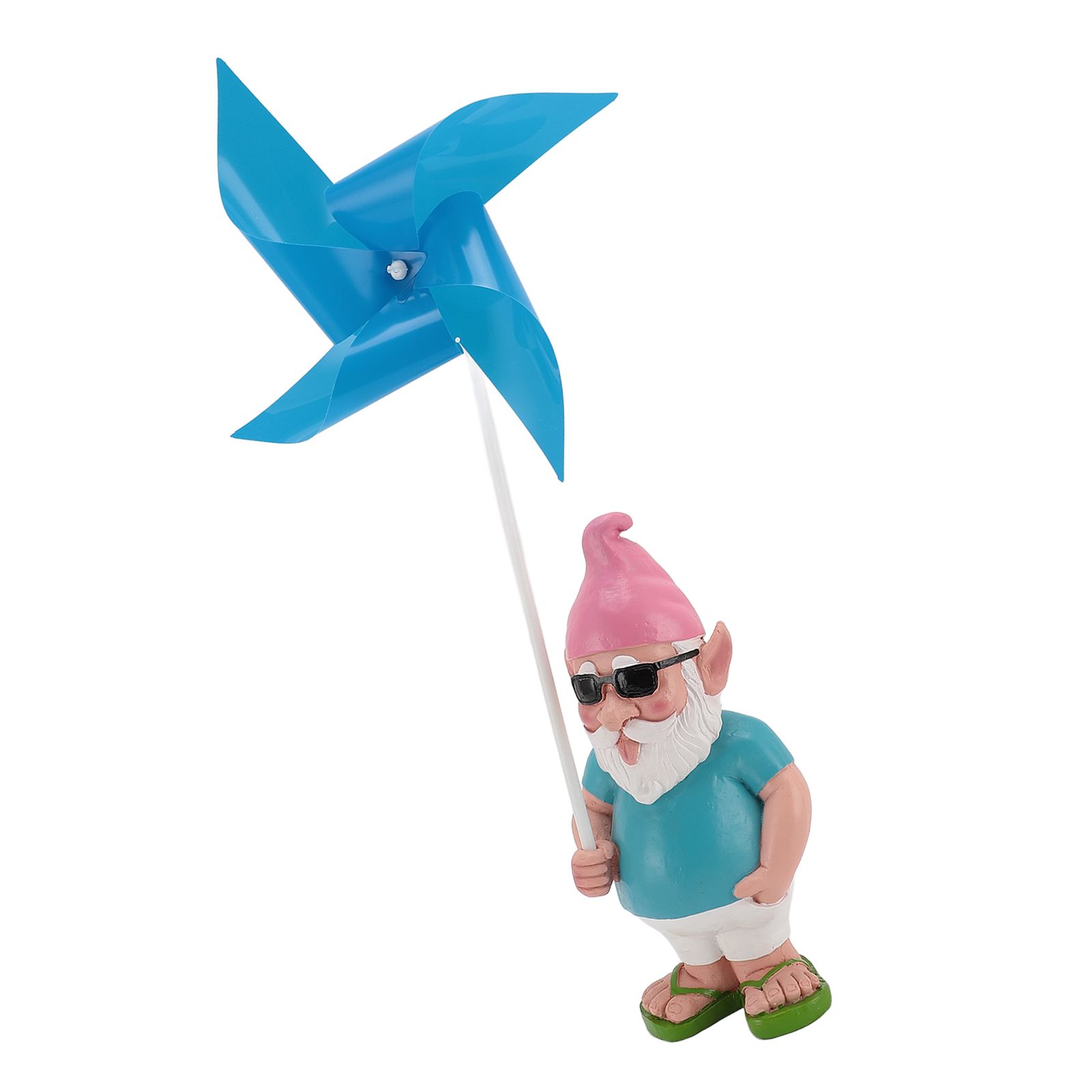 Garden Gnome Statue with Big Windmill Yard Art Sculpture Resin for Indoor view 12