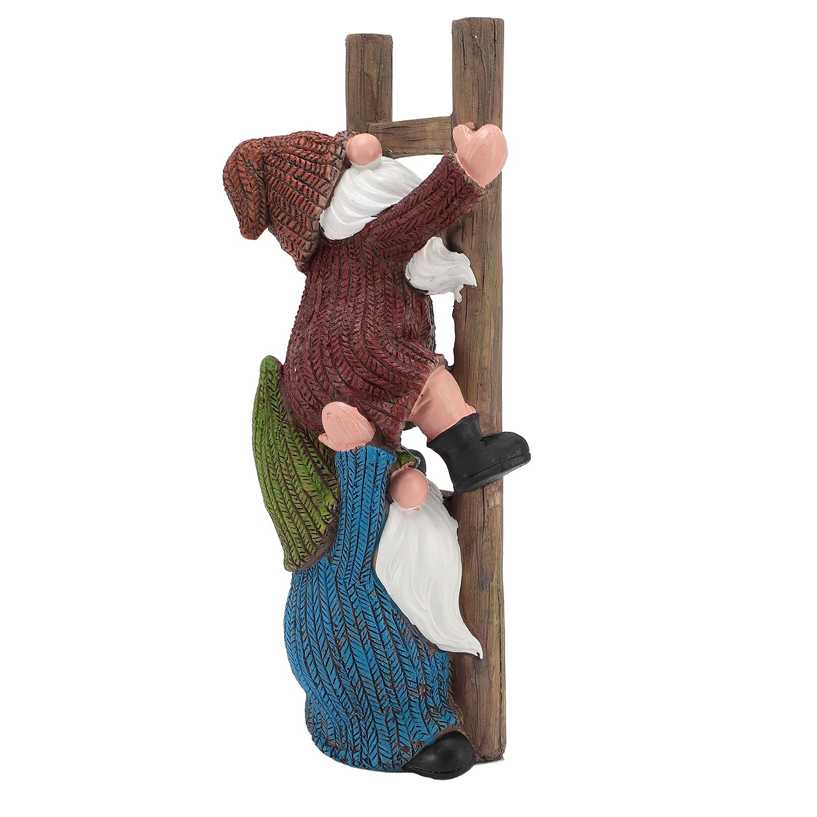 Garden Gnome Statue Resin Ladder Climbing Funny Gnome Garden Statue for Lawn Porch — image 1