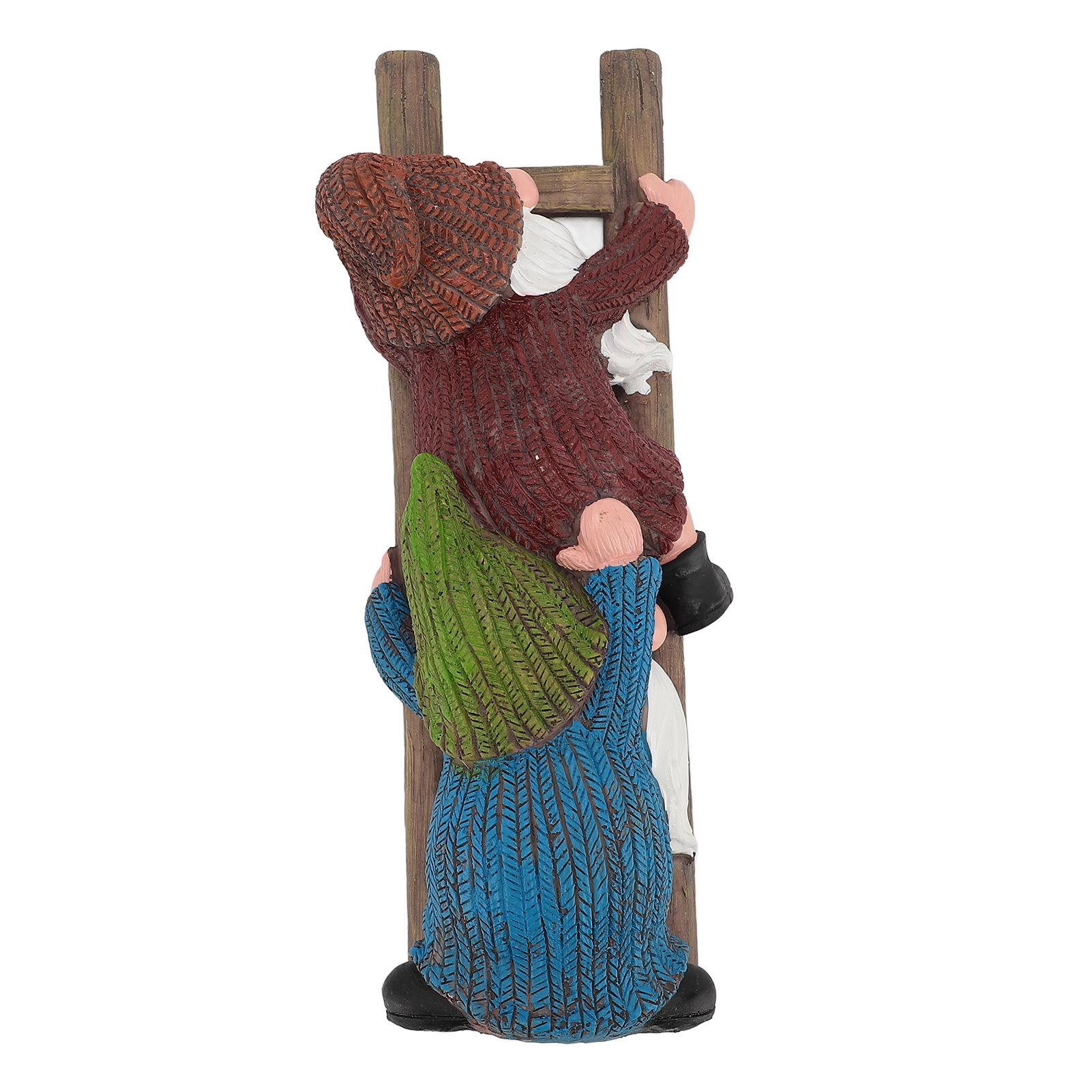 Garden Gnome Statue Resin Ladder Climbing Funny Gnome Garden Statue for Lawn Porch view 3