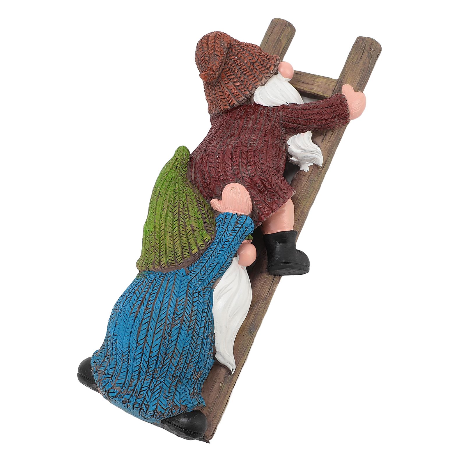 Garden Gnome Statue Resin Ladder Climbing Funny Gnome Garden Statue for Lawn Porch view 7