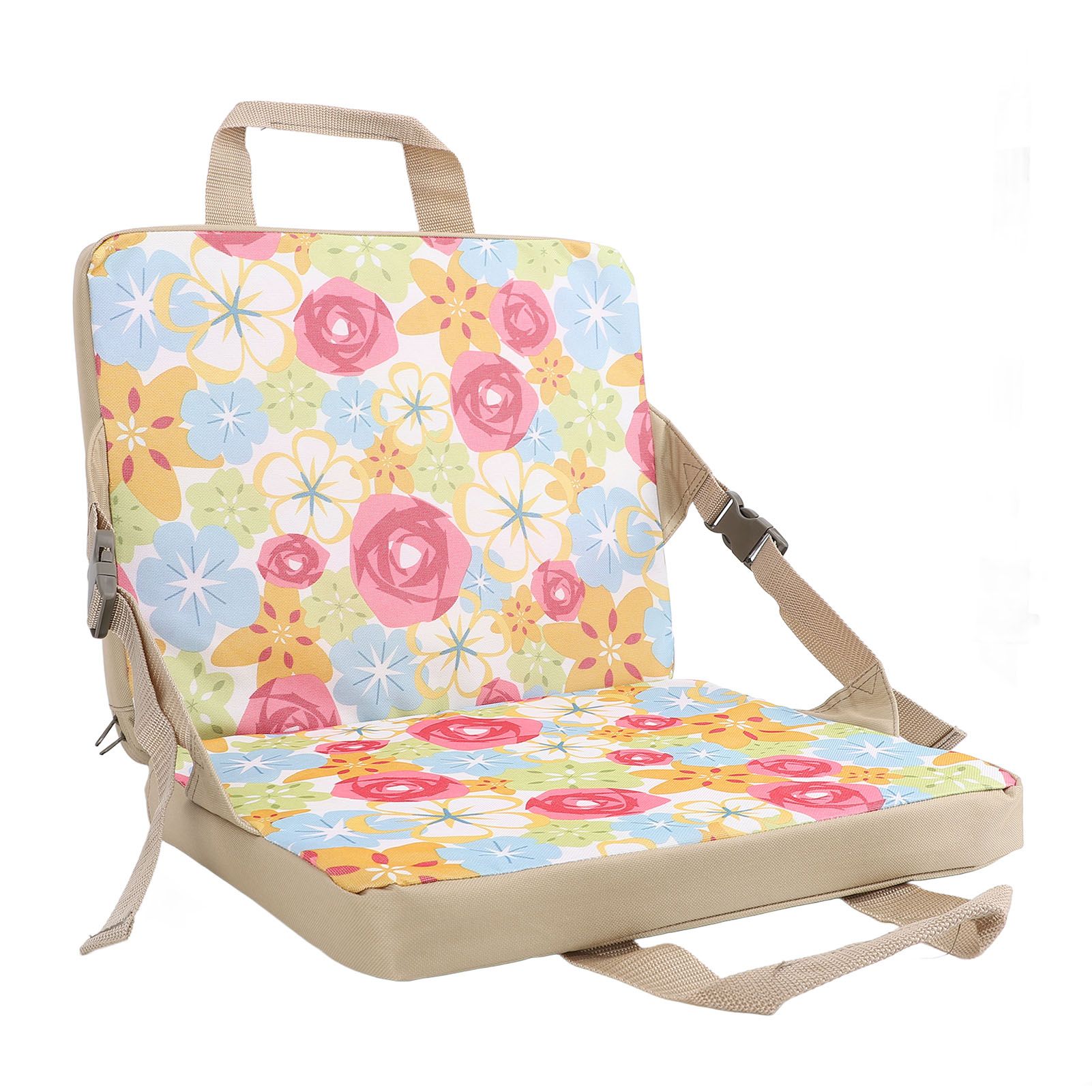 Folding Stadium Pad with Back 600D Oxford Fabric Thick Floral Portable view 3