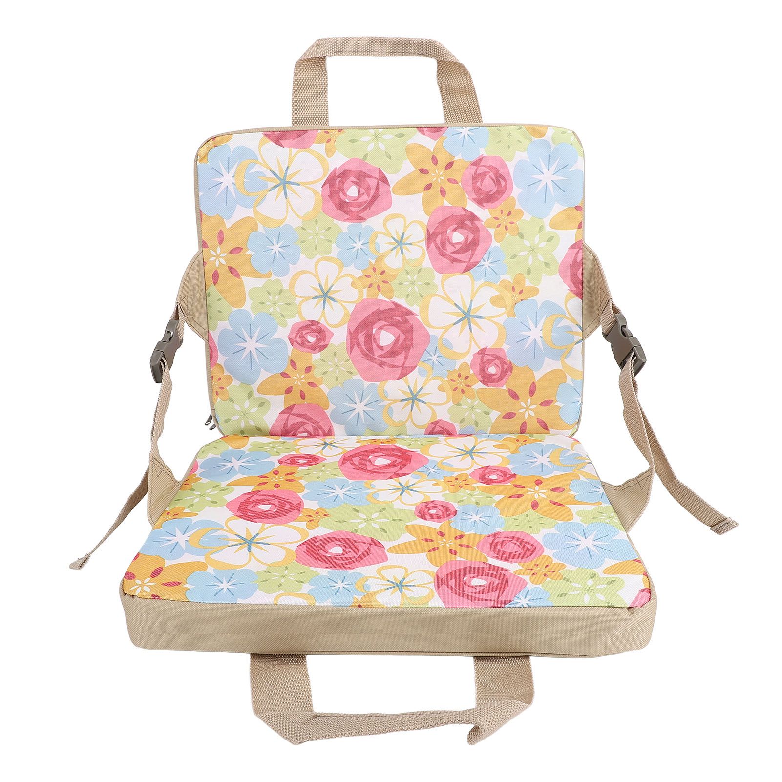 Folding Stadium Pad with Back 600D Oxford Fabric Thick Floral Portable view 4