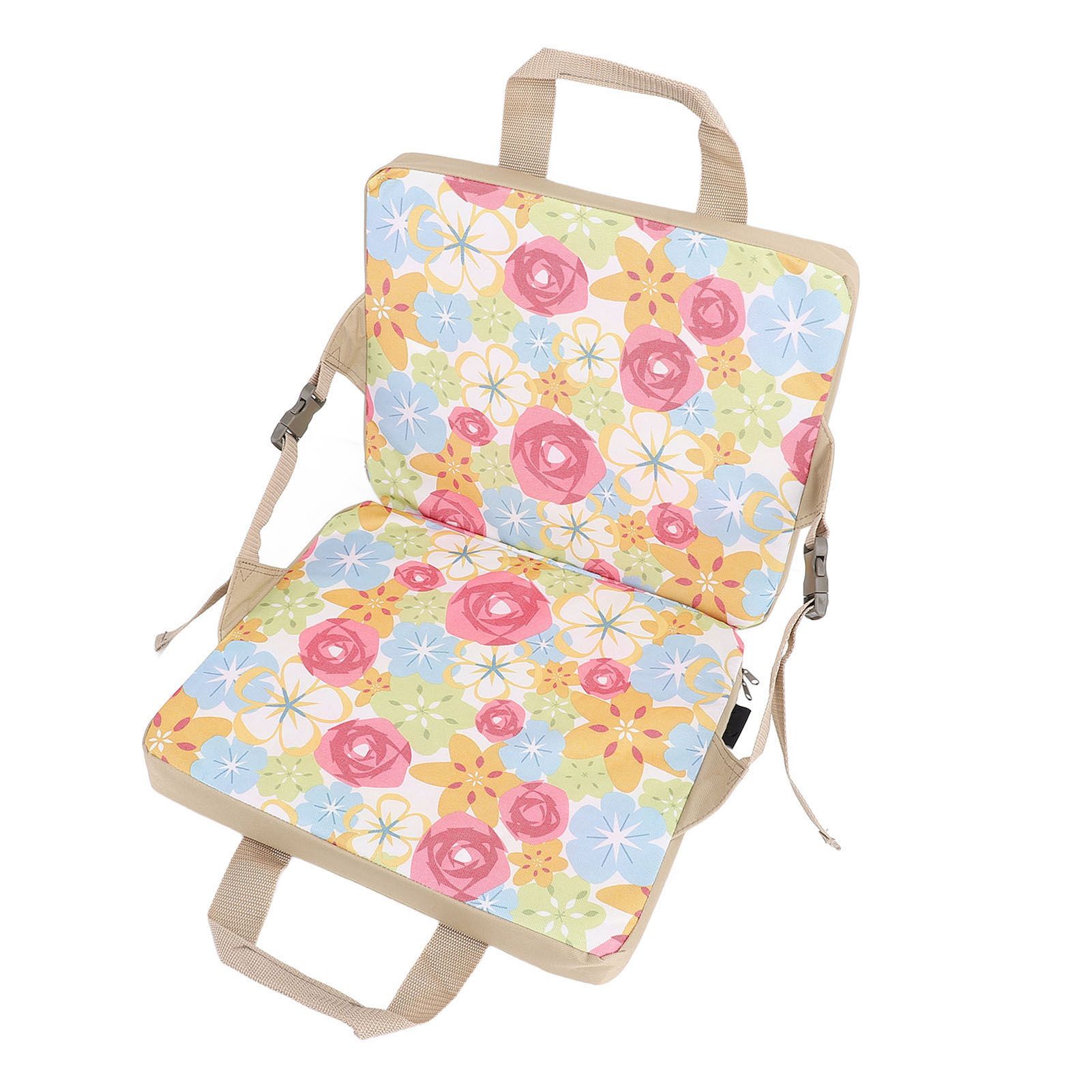 Folding Stadium Pad with Back 600D Oxford Fabric Thick Floral Portable view 6