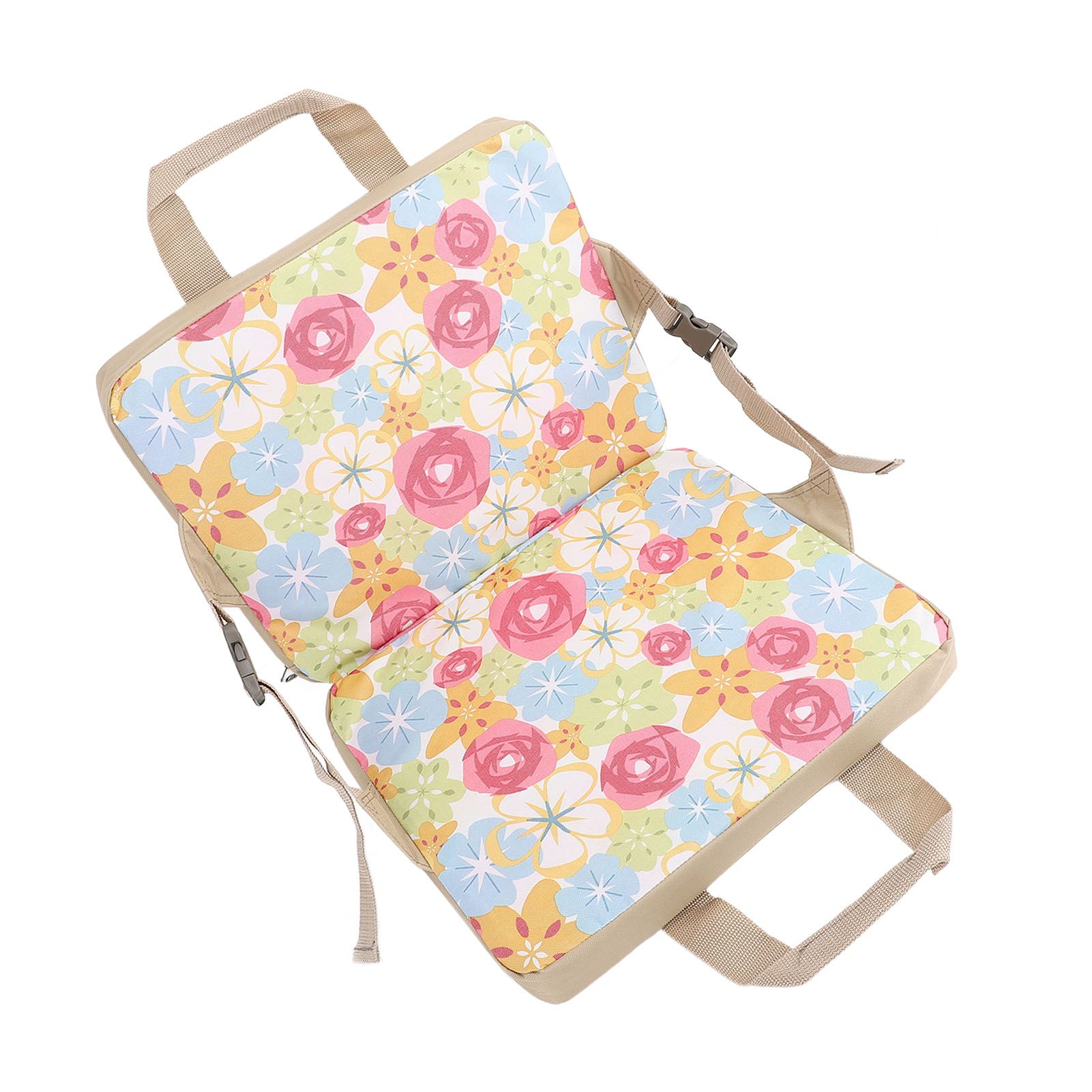Folding Stadium Pad with Back 600D Oxford Fabric Thick Floral Portable view 8