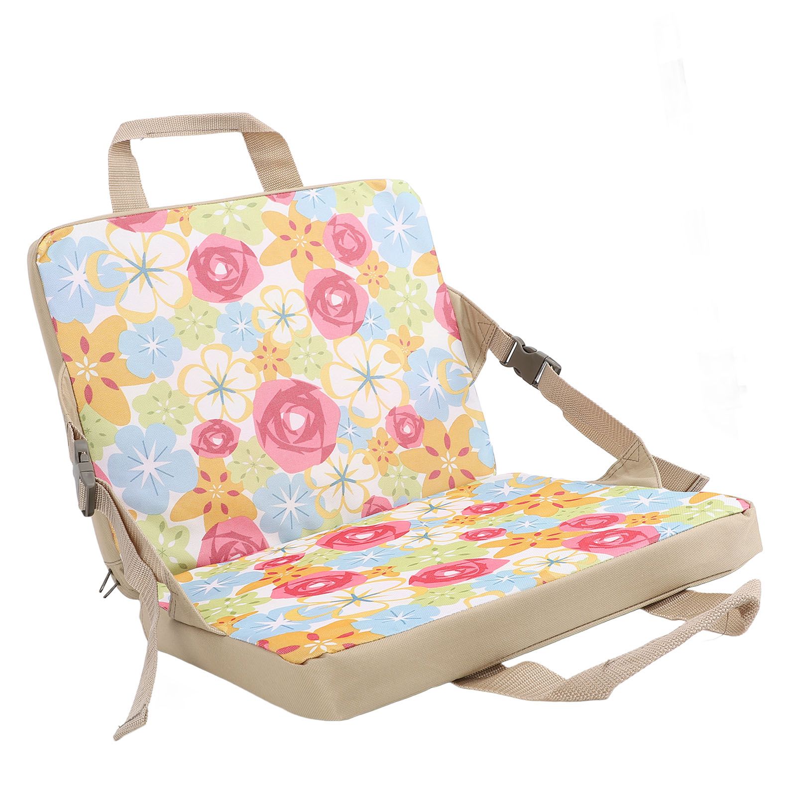 Folding Stadium Pad with Back 600D Oxford Fabric Thick Floral Portable view 9