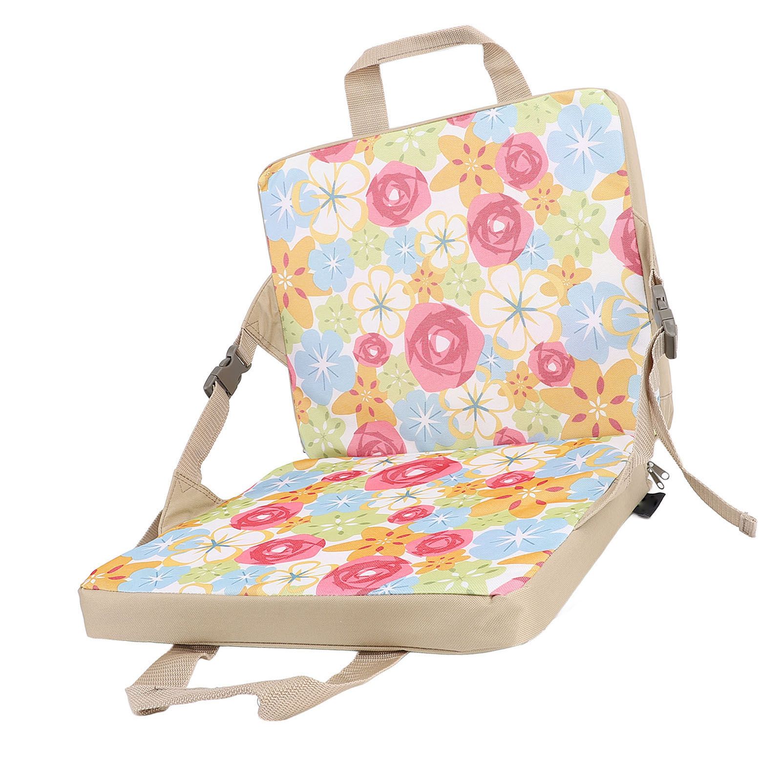 Folding Stadium Pad with Back 600D Oxford Fabric Thick Floral Portable view 10