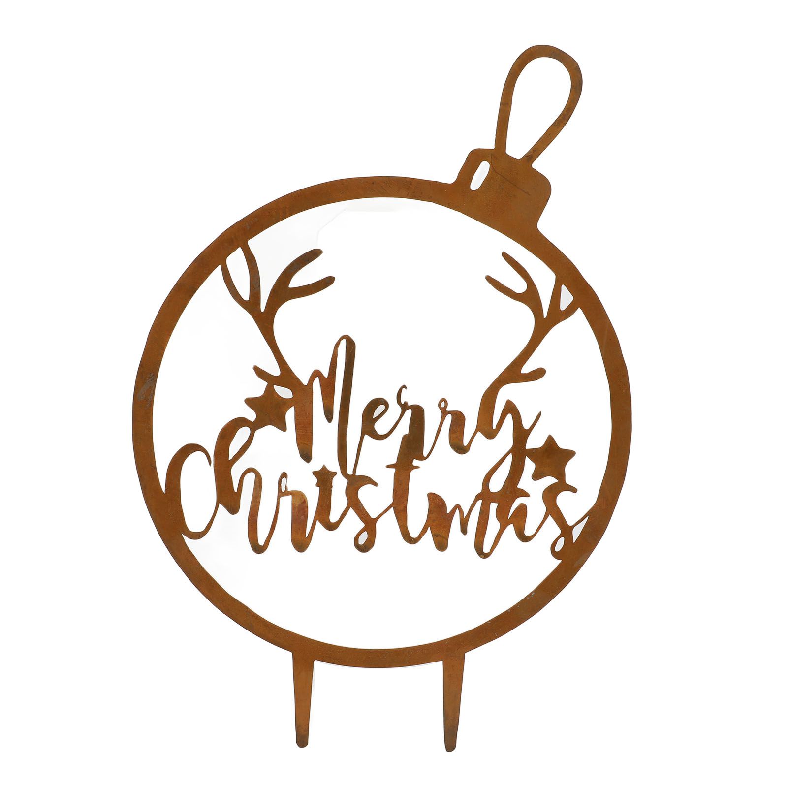 Xmas Garden Stake Rusty Letters Weather Resistant Xmas Metal Yard Sign Decor view 3