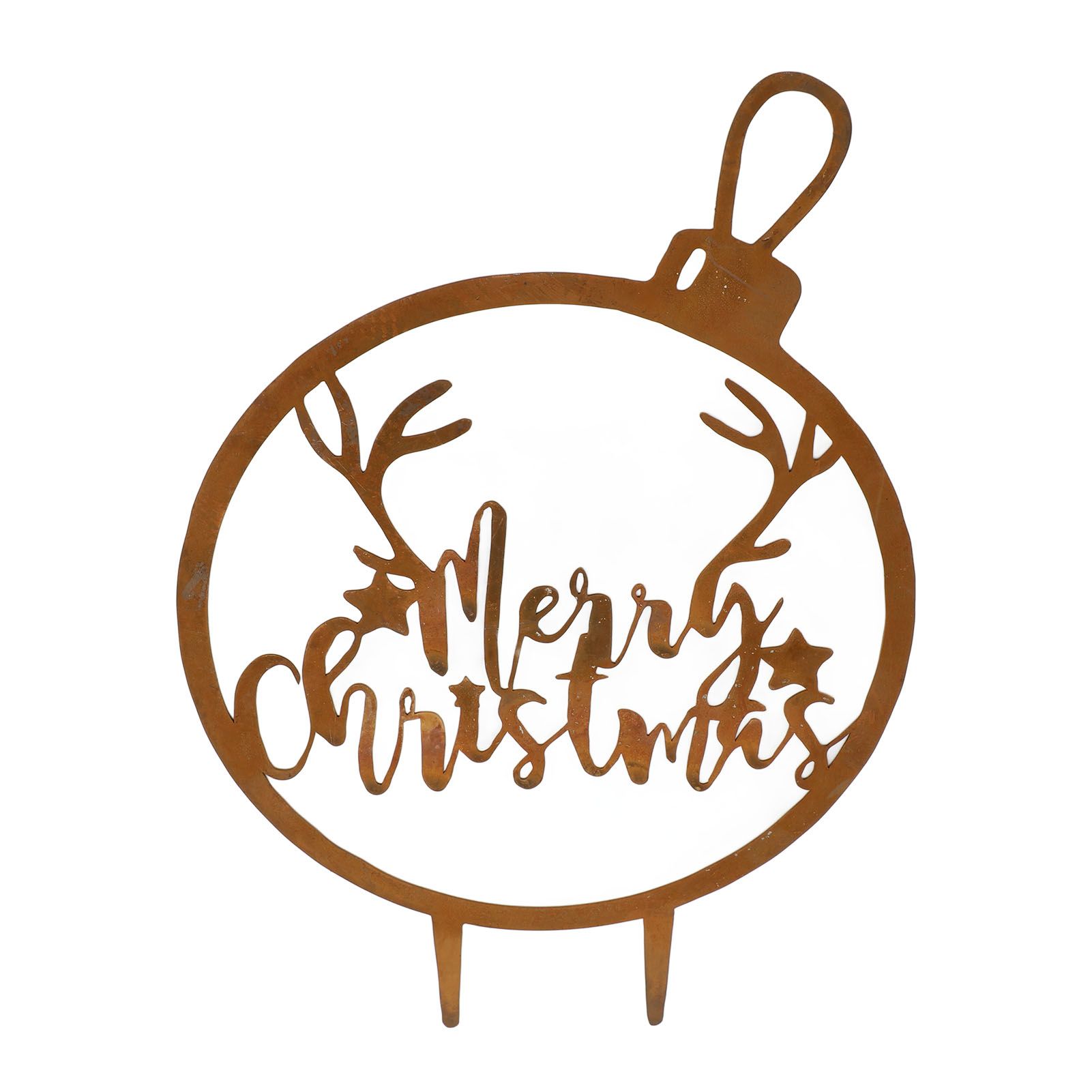 Xmas Garden Stake Rusty Letters Weather Resistant Xmas Metal Yard Sign Decor view 9