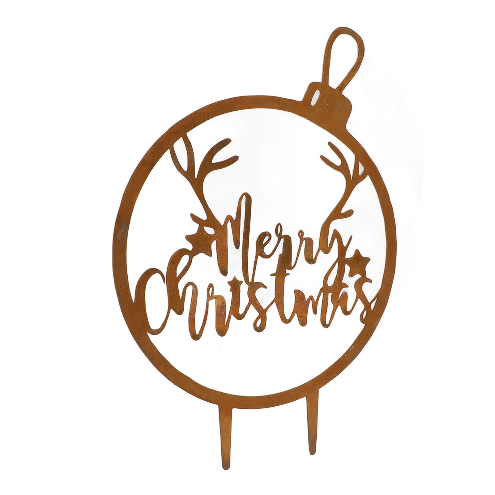 Xmas Garden Stake Rusty Letters Weather Resistant Xmas Metal Yard Sign Decor view 12