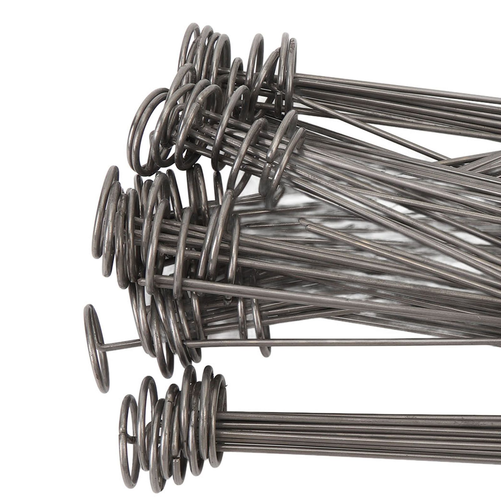 100PCS Landscape Fabric Pins 15CM Steel Circle Top Landscape Ground Stakes for view 2