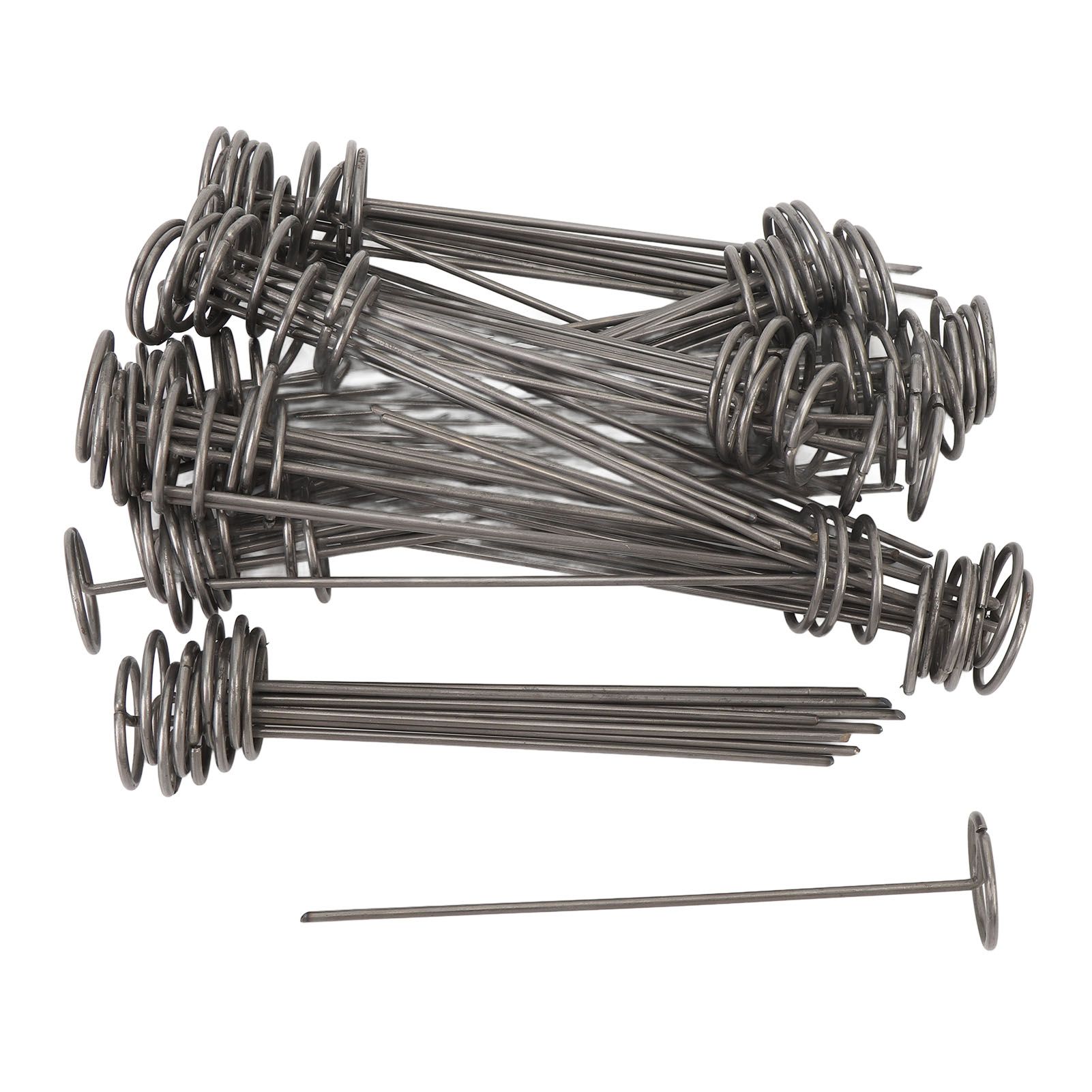 100PCS Landscape Fabric Pins 15CM Steel Circle Top Landscape Ground Stakes for view 3