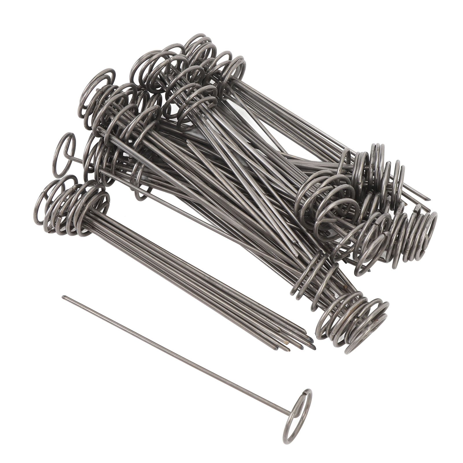 100PCS Landscape Fabric Pins 15CM Steel Circle Top Landscape Ground Stakes for view 4