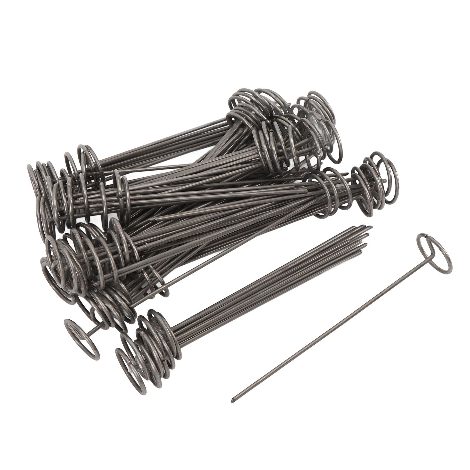 100PCS Landscape Fabric Pins 15CM Steel Circle Top Landscape Ground Stakes for view 6