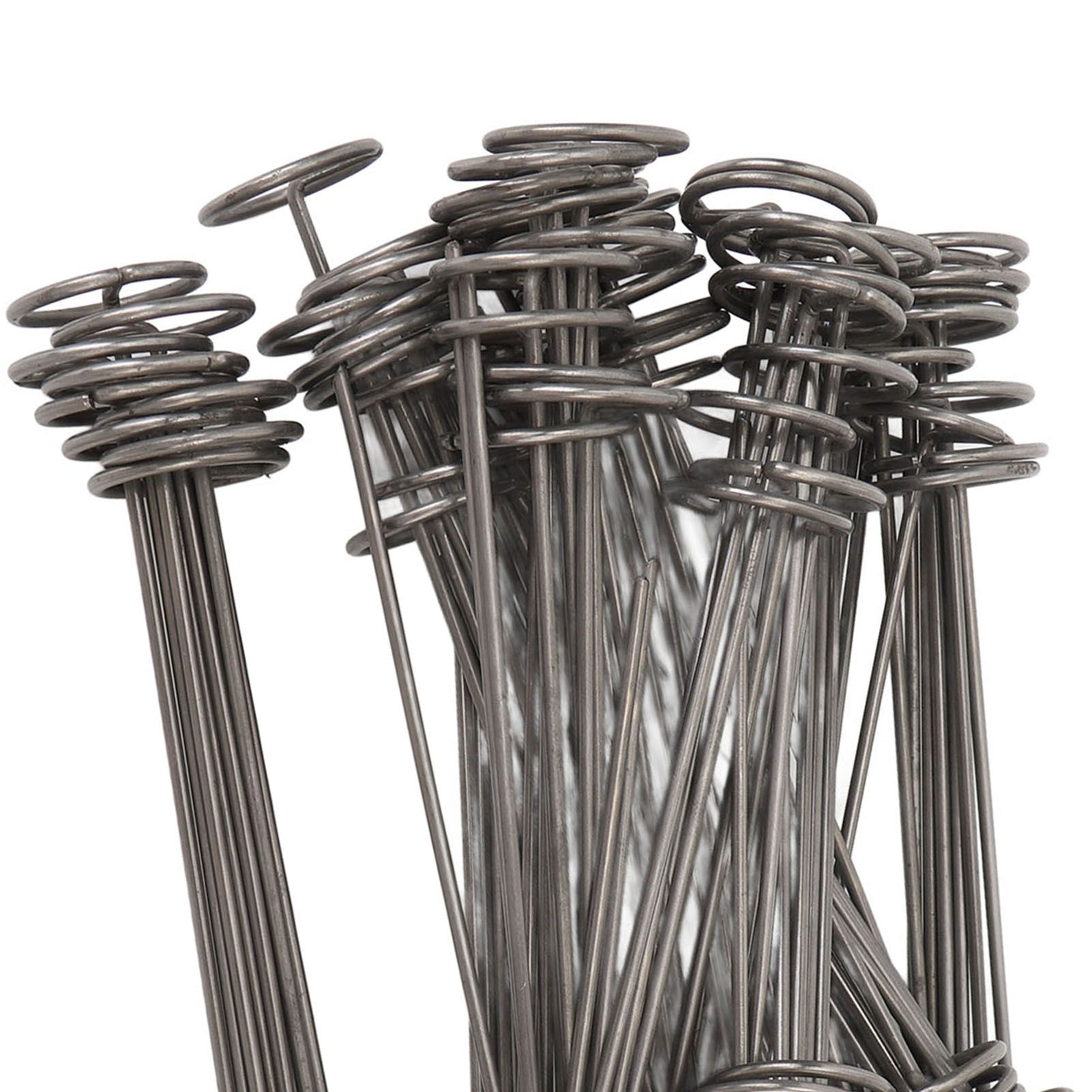 100PCS Landscape Fabric Pins 15CM Steel Circle Top Landscape Ground Stakes for view 7