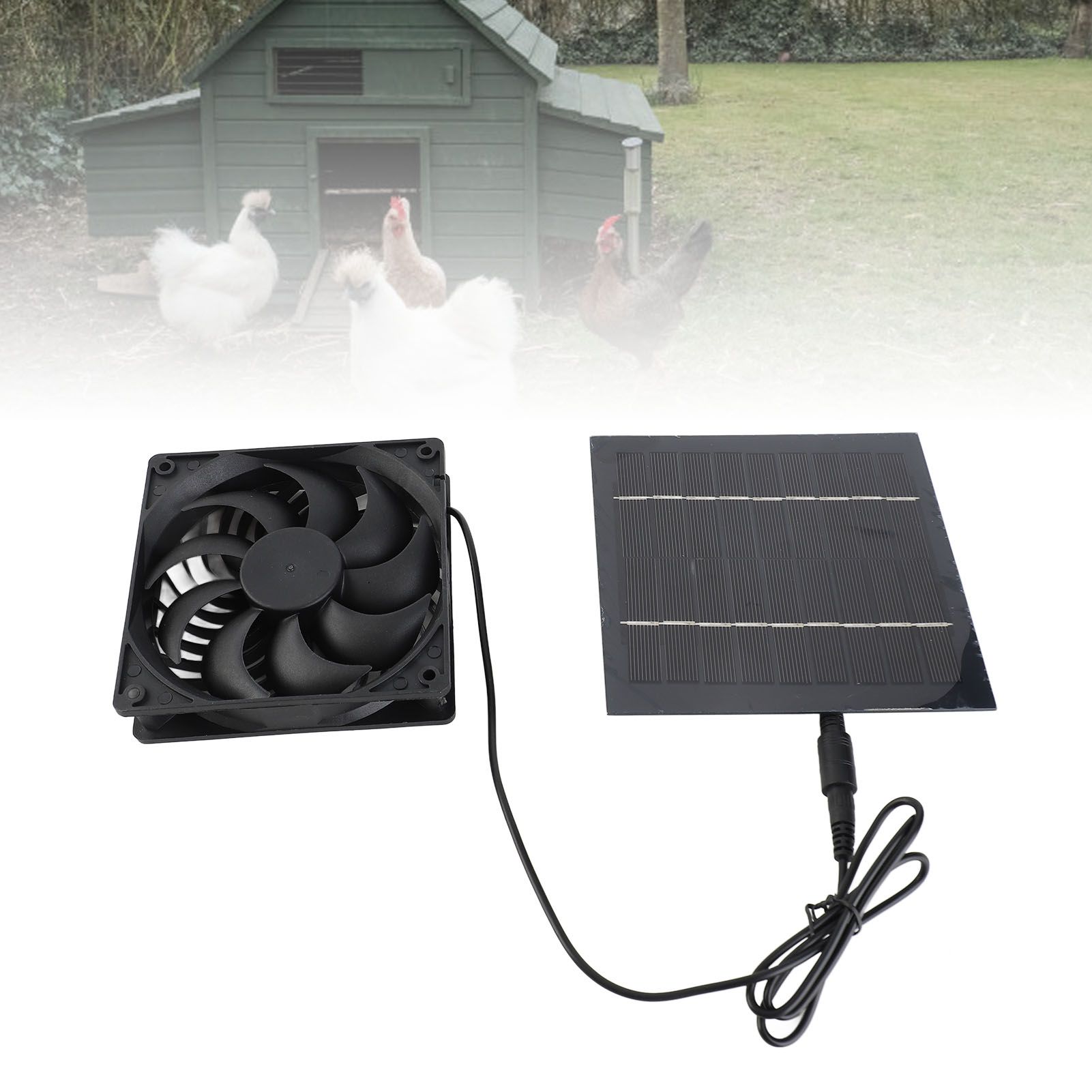 Solar Panel Fan Kit Chicken Coop Exhaust Home Outdoor Supplies 5W 6V IP65 view 11