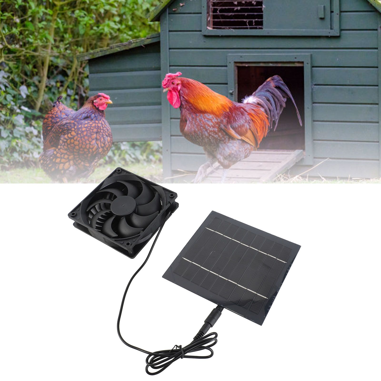Solar Panel Fan Kit Chicken Coop Exhaust Home Outdoor Supplies 5W 6V IP65 view 12