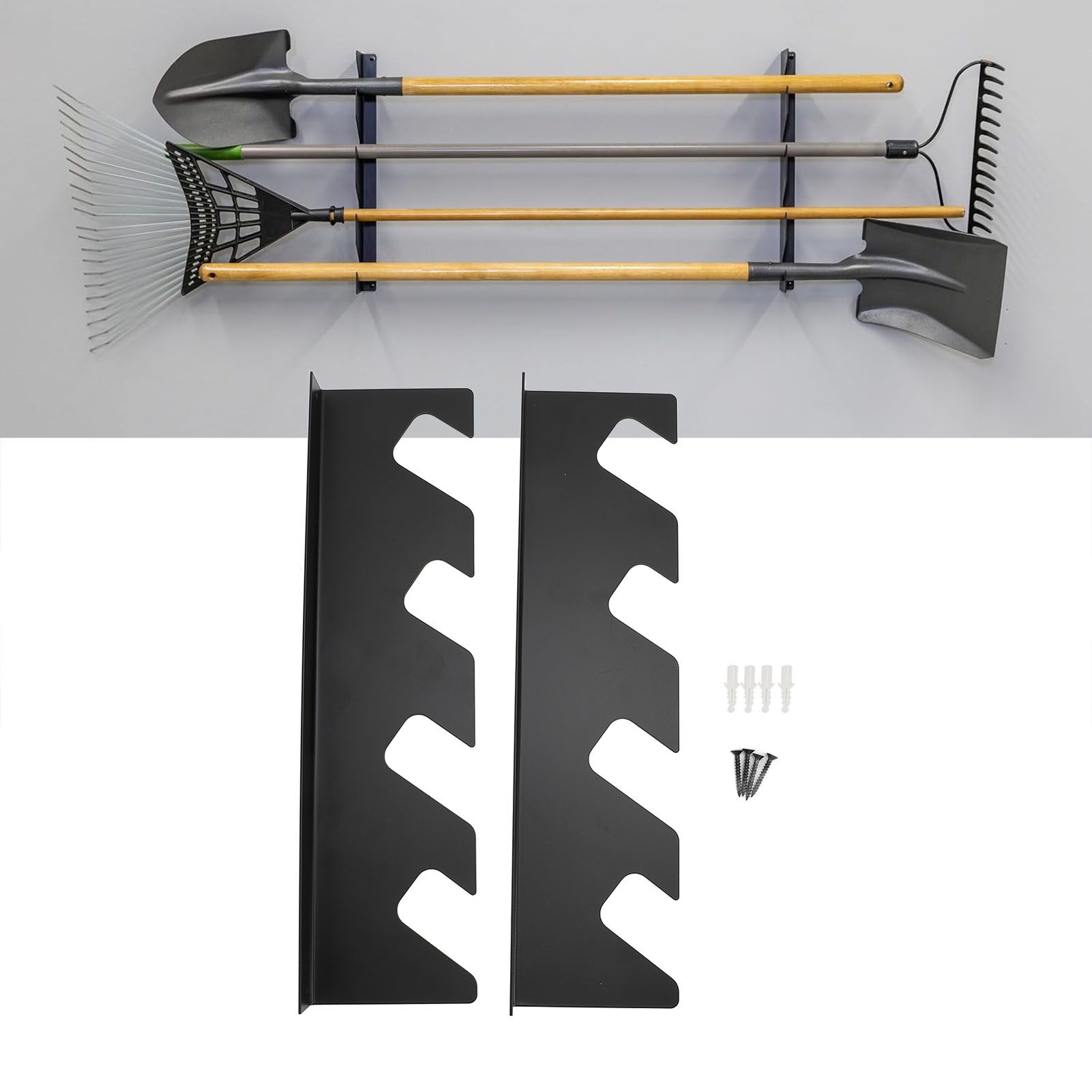 Garden Tool Organizer Flexible Adjustment Iron Shovel Rake Broom Wall Mount view 12