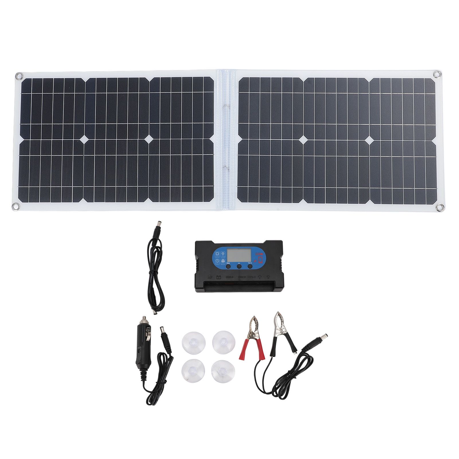 40W Portable Foldable Solar Panel with Controller 2 USB Ports Monocrystalline view 3
