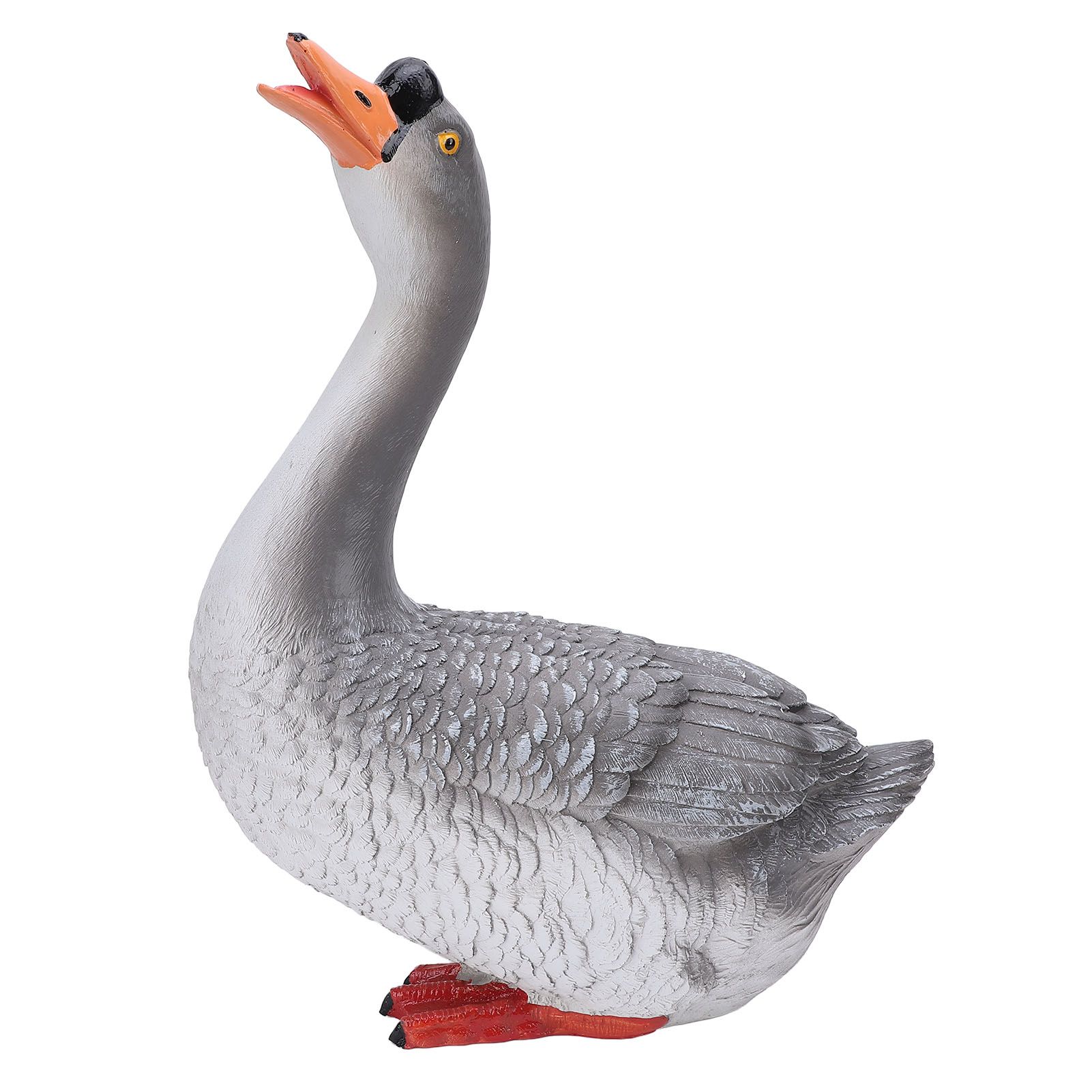 Goose Statue Figurine Resin Gray Goose Farm Animal Sculpture Desktop Ornament view 3