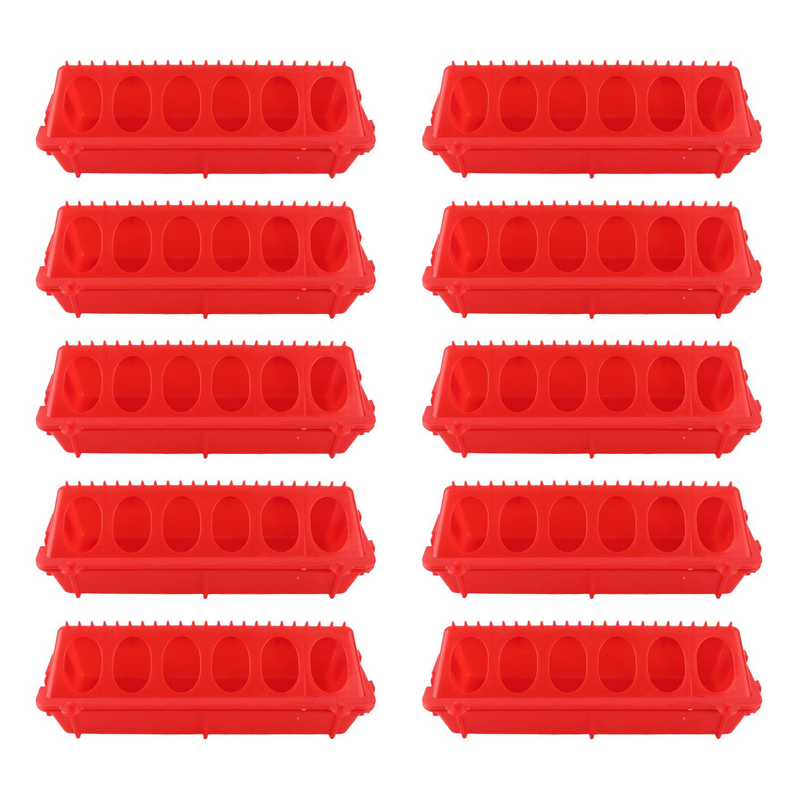 10 Set Flip Top Chick Feeder Waterer Plastic Quail Small Poultry Feeding Tray view 3