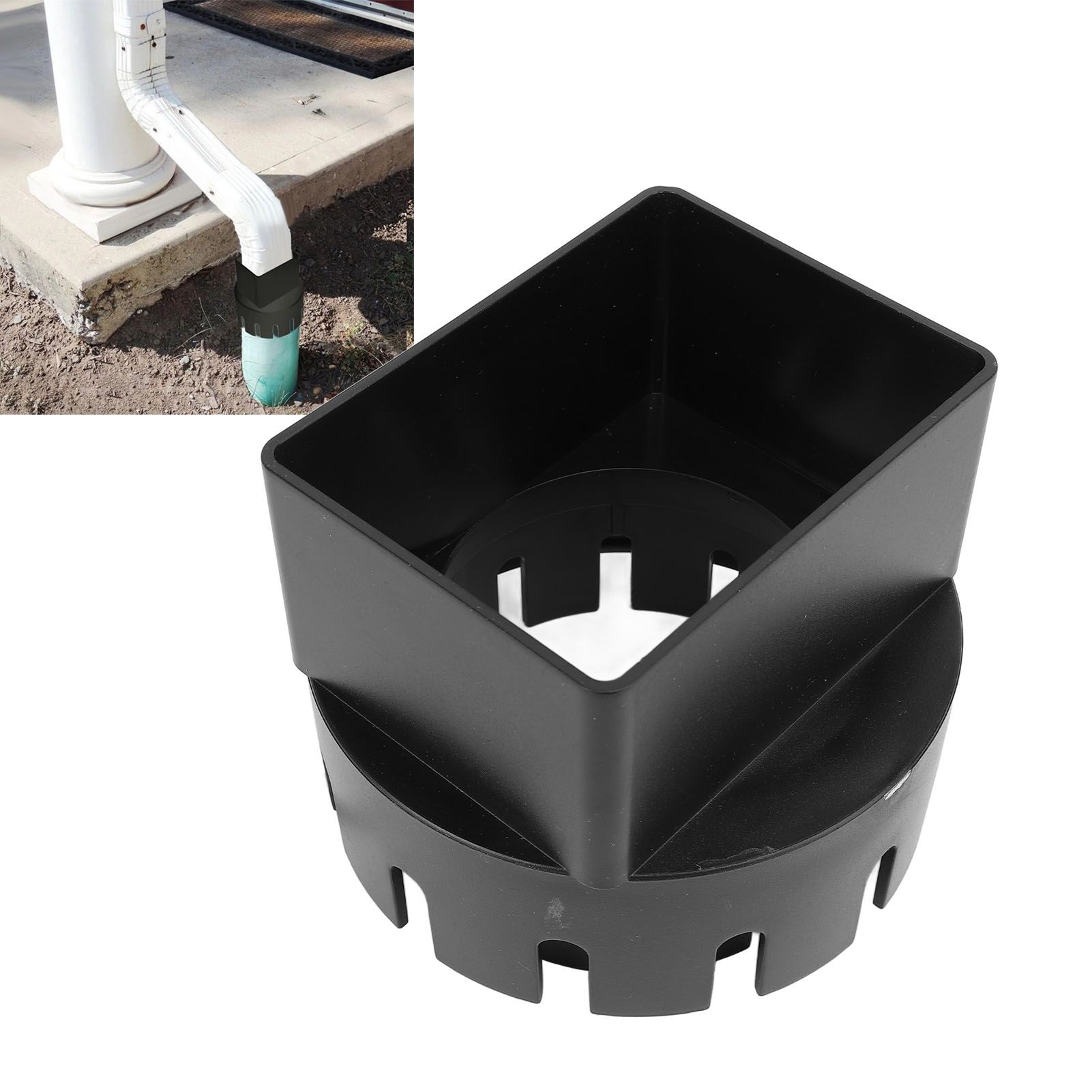 Rain Gutter Downspout Adapter 3x4 Inch PVC Square Rain Gutter to Drain Pipe view 11