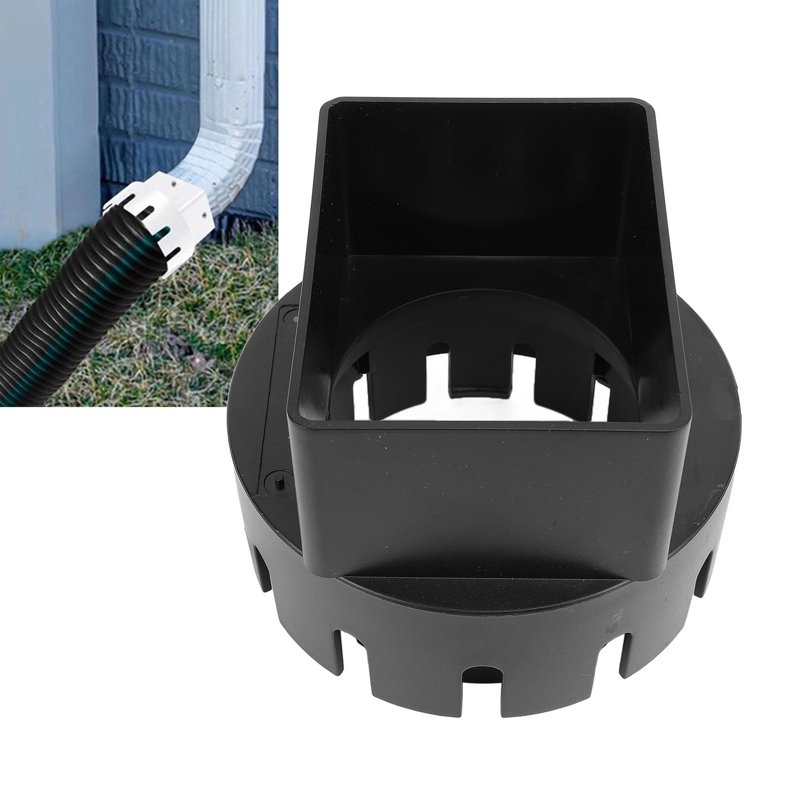 Rain Gutter Downspout Adapter 3x4 Inch PVC Square Rain Gutter to Drain Pipe view 12