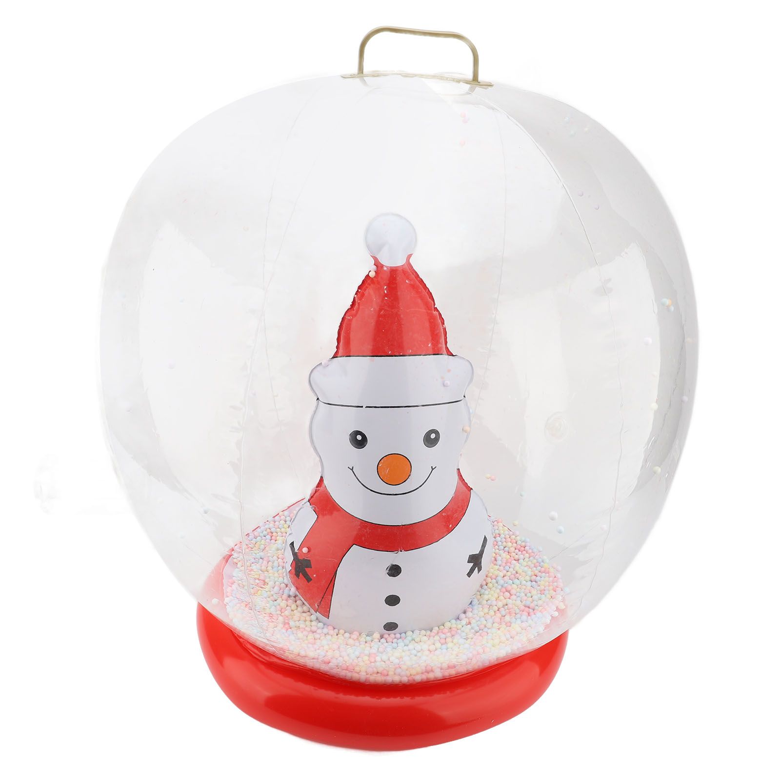 Xmas Inflatable Ornament Ball 23.6 Inch PVC LED Light Up Xmas Snowmen Blow Up view 3