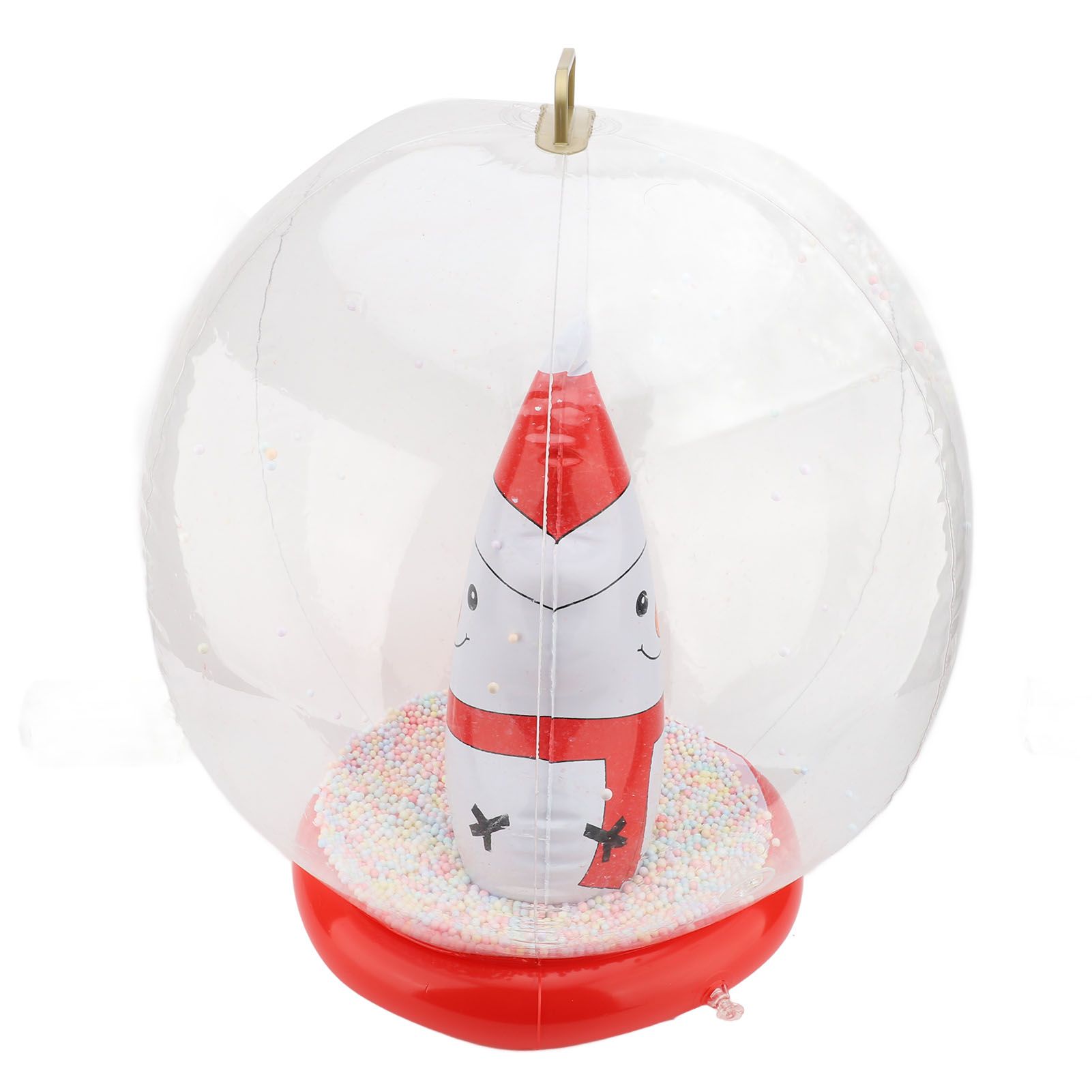 Xmas Inflatable Ornament Ball 23.6 Inch PVC LED Light Up Xmas Snowmen Blow Up view 4