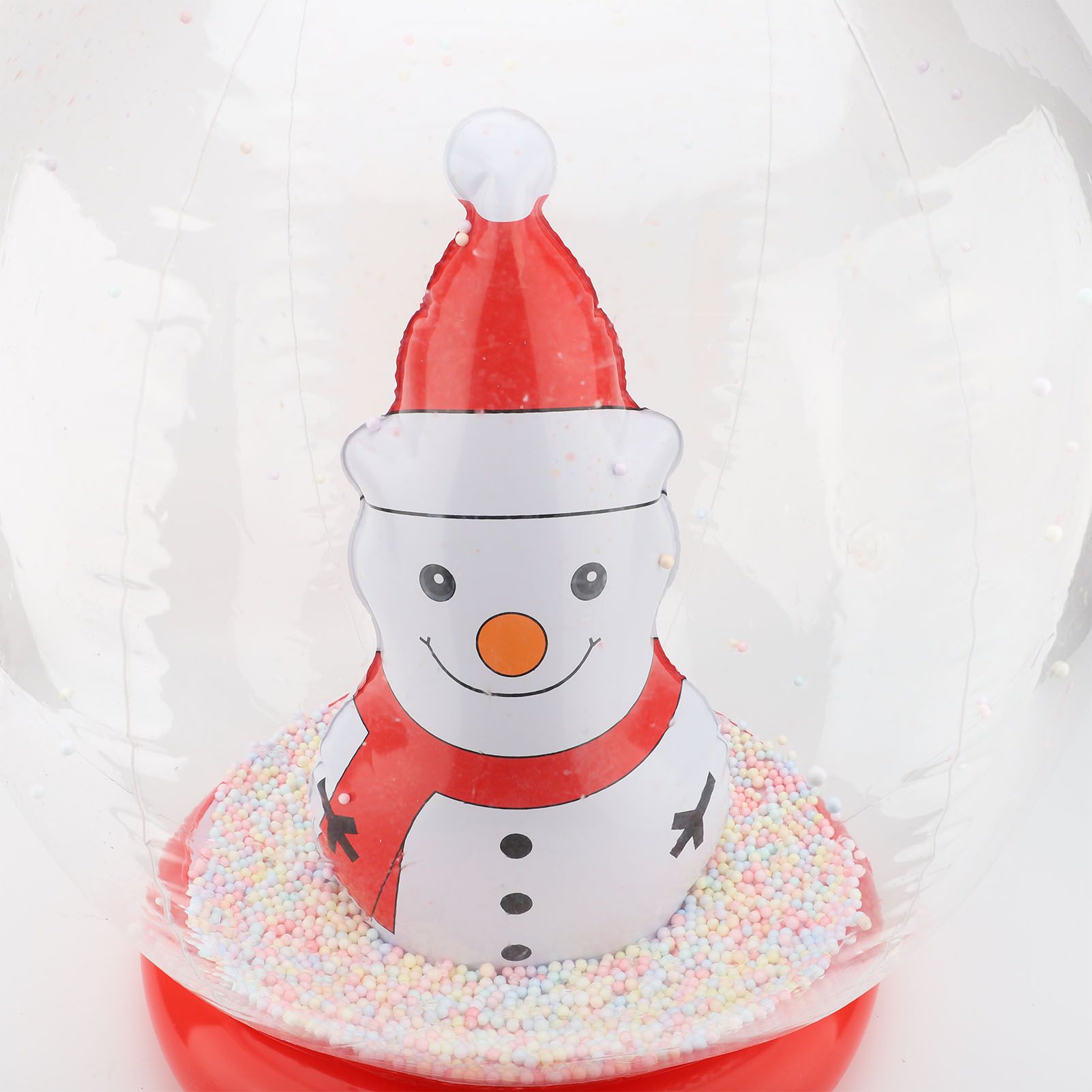 Xmas Inflatable Ornament Ball 23.6 Inch PVC LED Light Up Xmas Snowmen Blow Up view 5