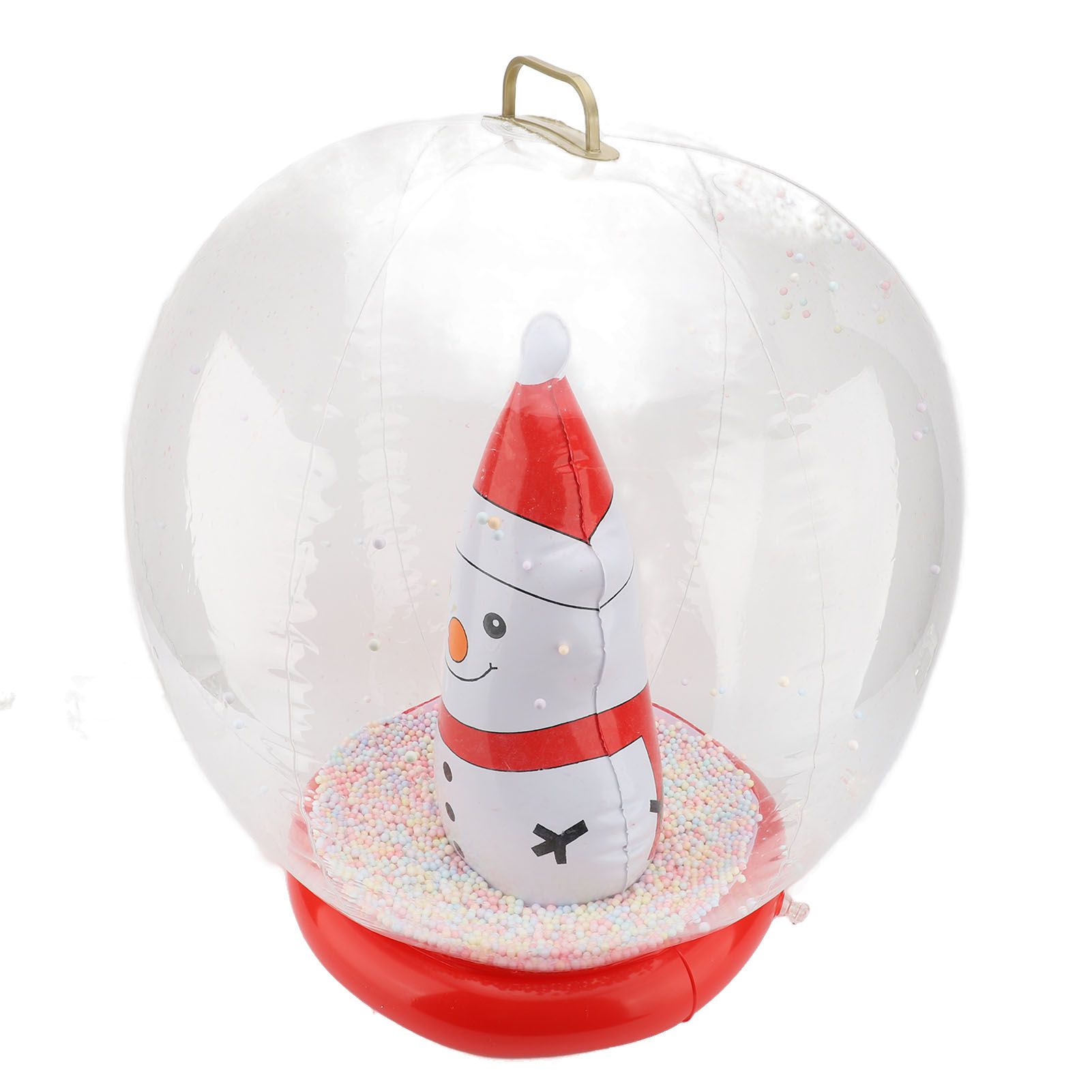 Xmas Inflatable Ornament Ball 23.6 Inch PVC LED Light Up Xmas Snowmen Blow Up view 6