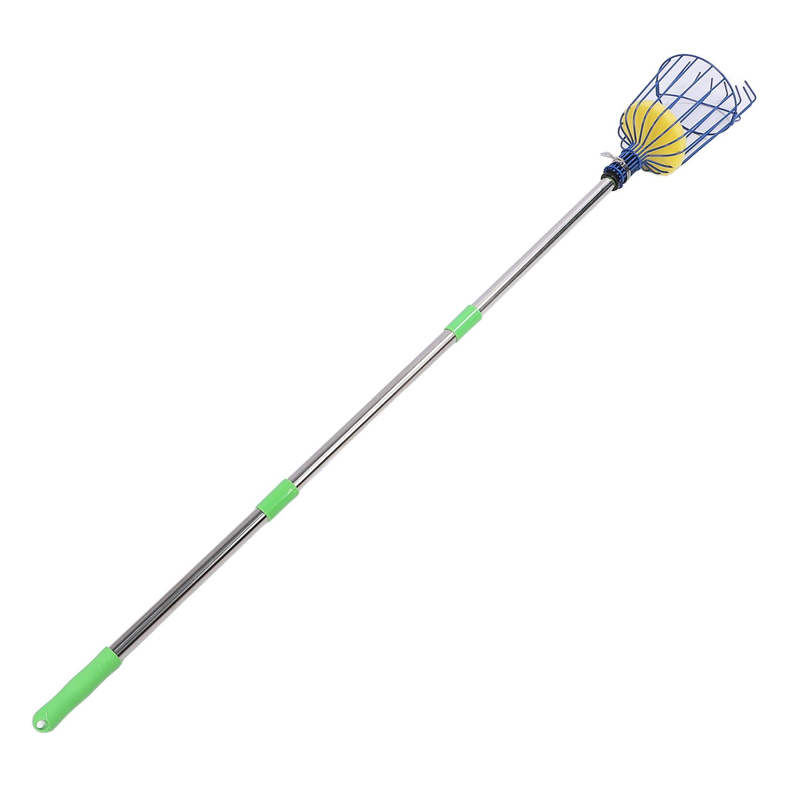 Stainless Steel Fruit Picker Tool with Basket Pole Easy to Assemble Fruits