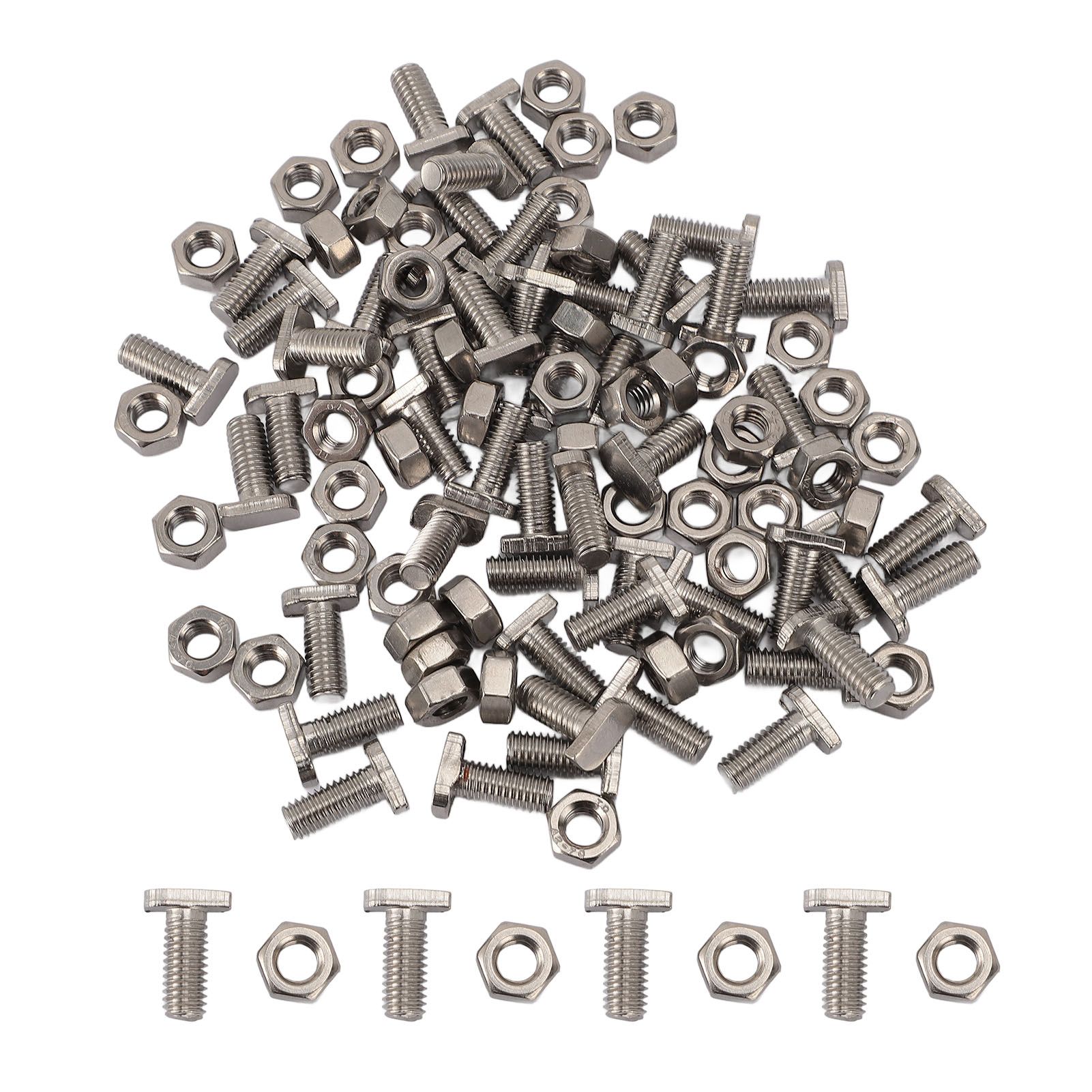 50pcs Greenhouse Bolts Nuts Set Stainless Steel M6X14 Bolts and M6 Hex Nuts view 3