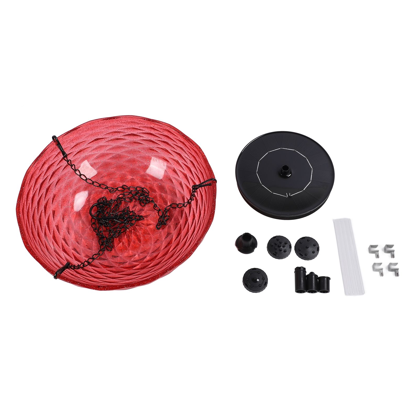 Hanging Solar Bird Bath Fountain Set 9.3in Diameter Bird Bath Bowl with Solar view 3