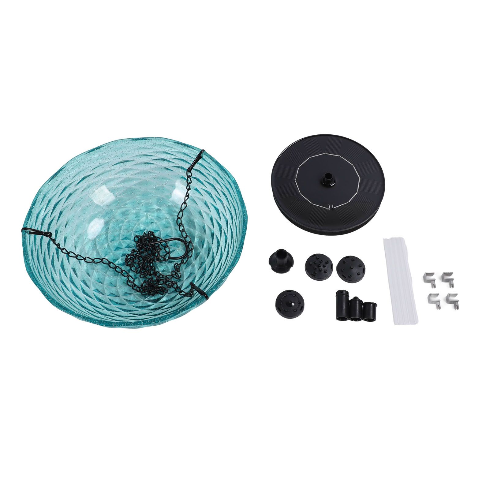 Hanging Solar Bird Bath Fountain Set 9.3in Diameter Bird Bath Bowl with Solar view 3