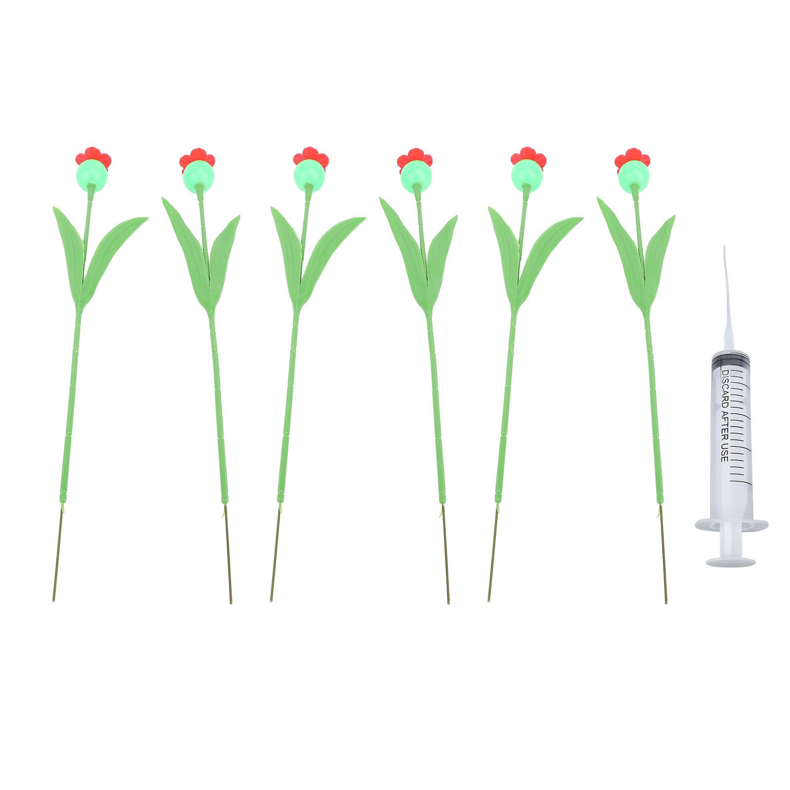 6PCS Bee Watering Station Iron PP Soft Rubber Flower Hummingbird Feeder view 3