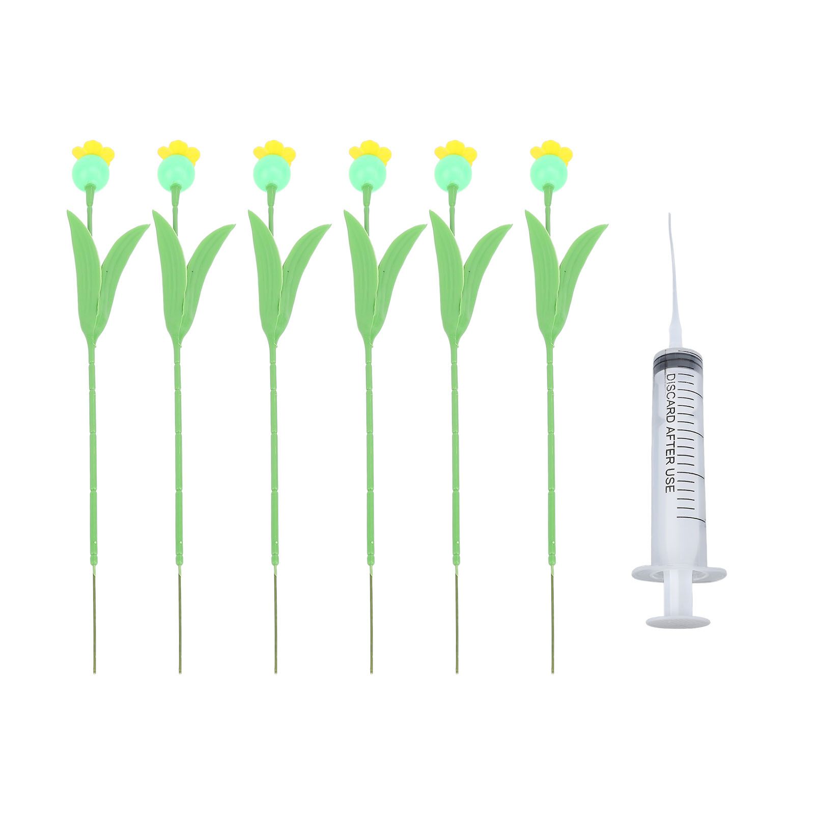 6PCS Bee Watering Station Iron PP Soft Rubber Flower Hummingbird Feeder view 3