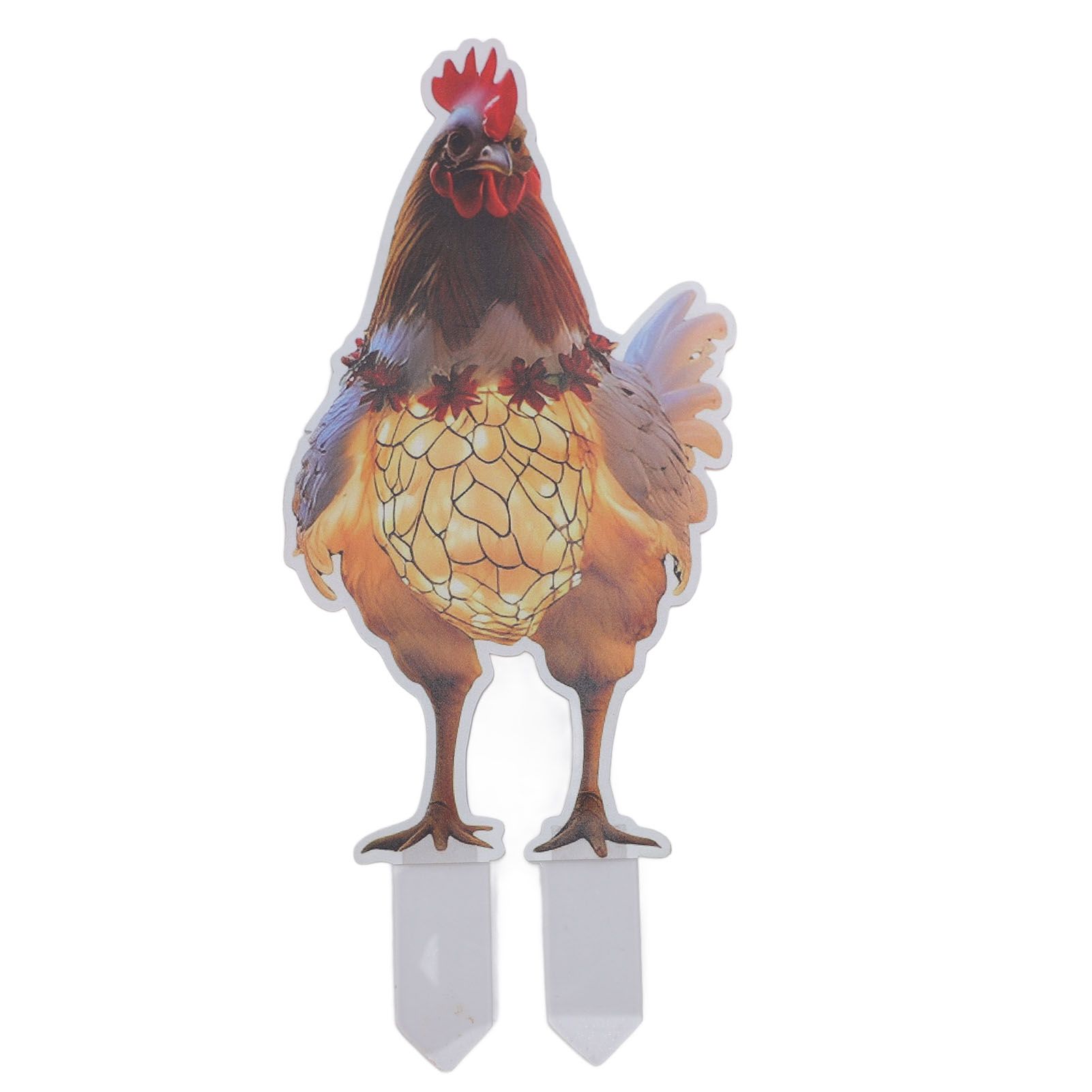 Xmas Chicken Yard Sign with Stake Acrylic Water Resistant Double Sided Xmas view 3